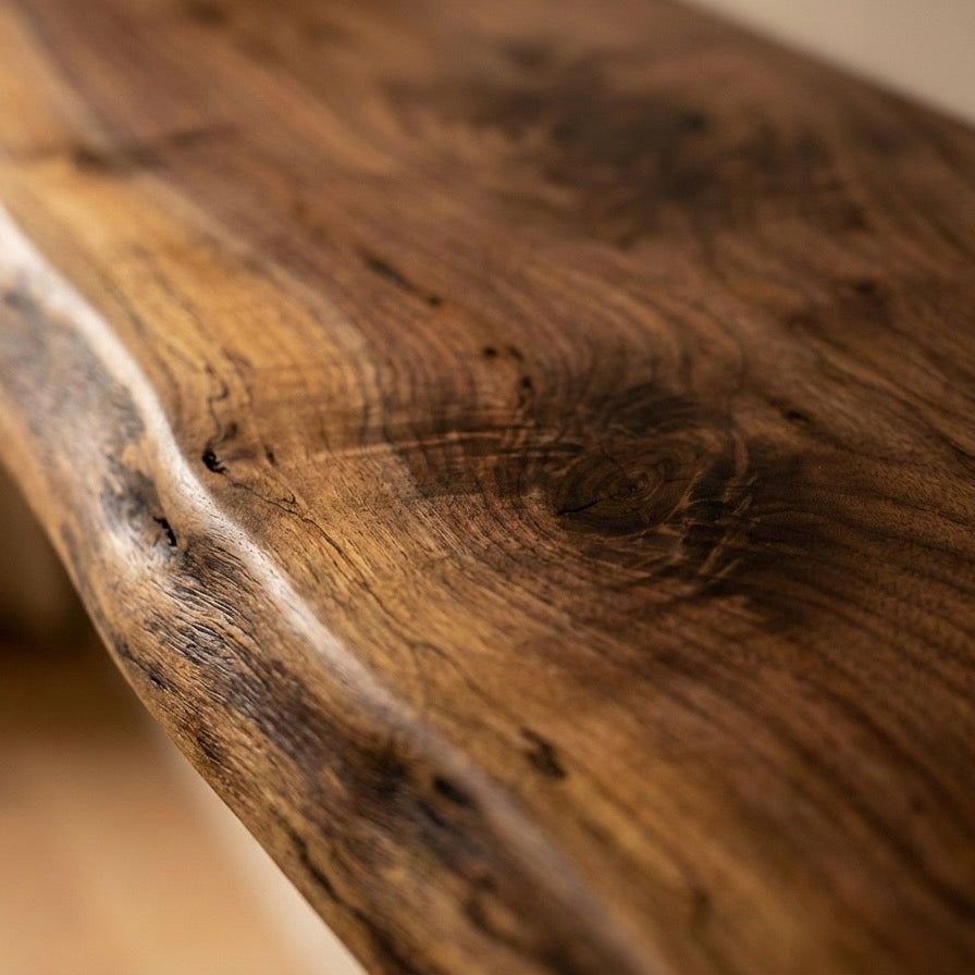 Close-up of a wooden surface with natural grain and texture