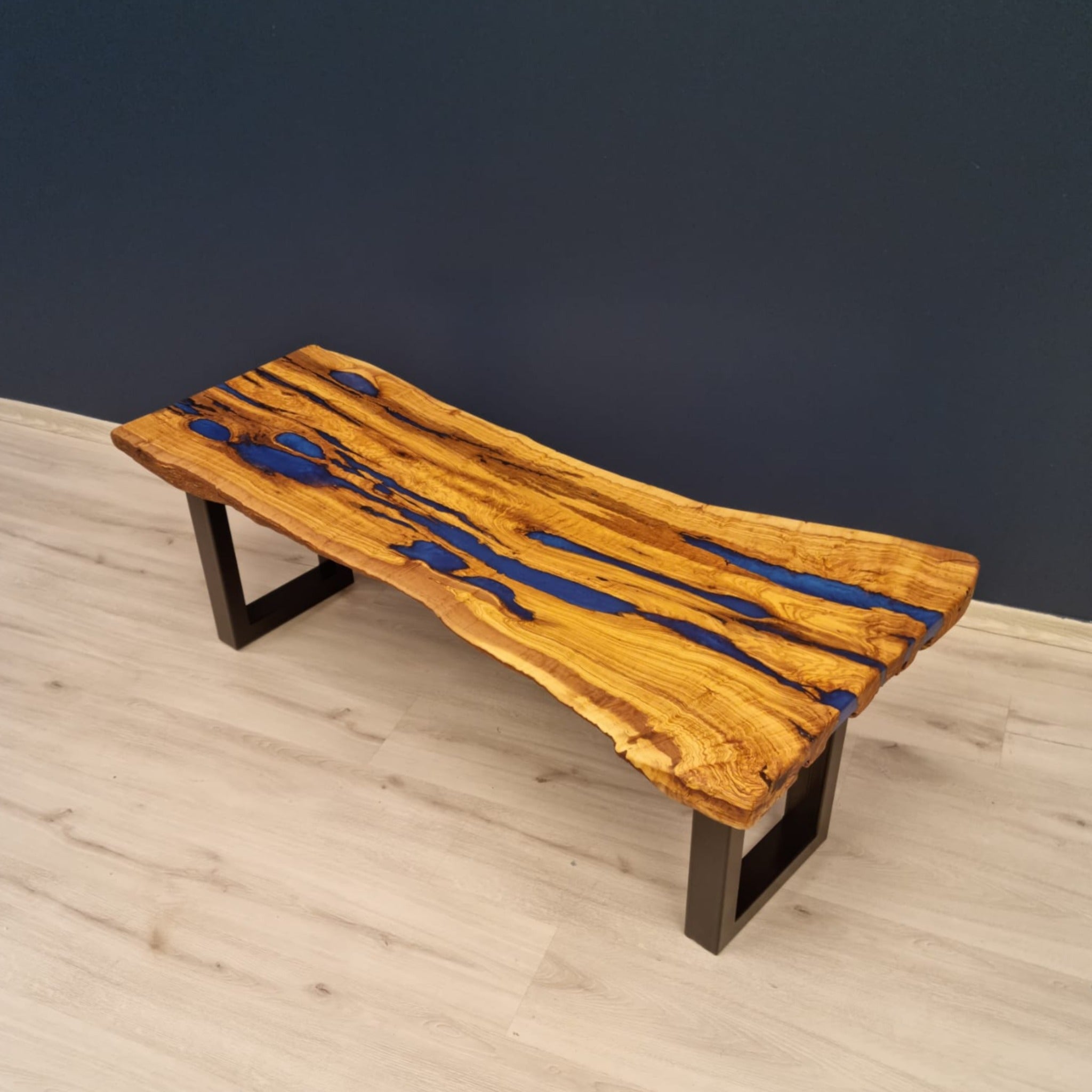 Epoxy Olive Resin Coffee Table, Custom Live edge Olive Wood Slab - Coffee table - Iron's Custom Wood