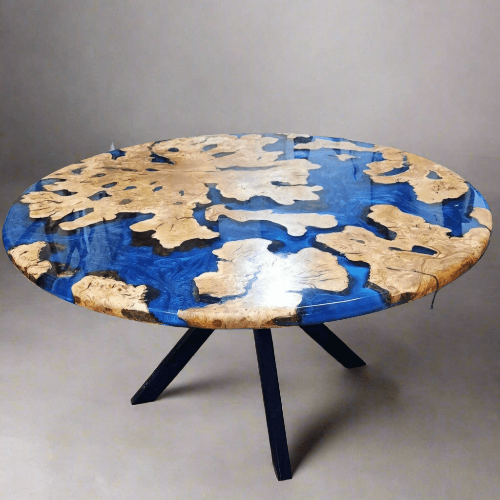 Round Epoxy Dining Table - Iron's Custom Wood