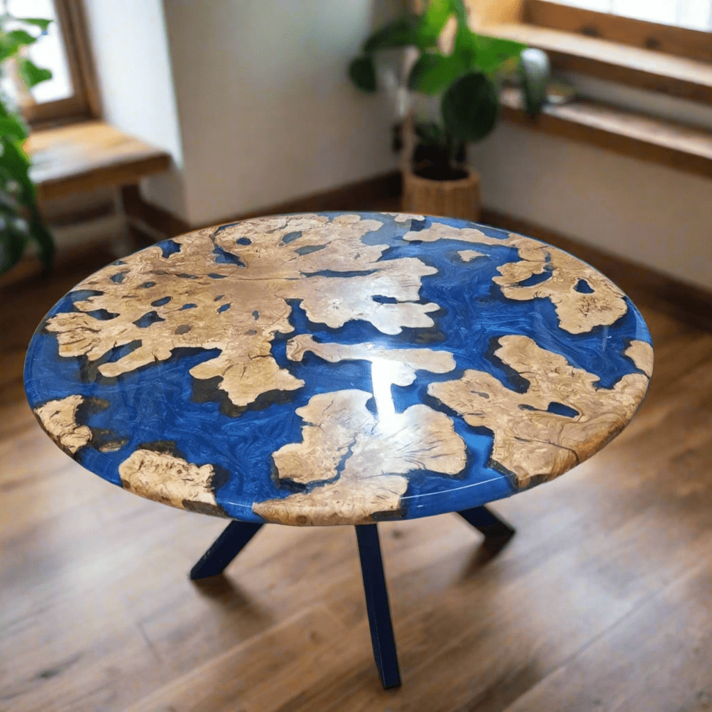 Round Epoxy Dining Table - Iron's Custom Wood