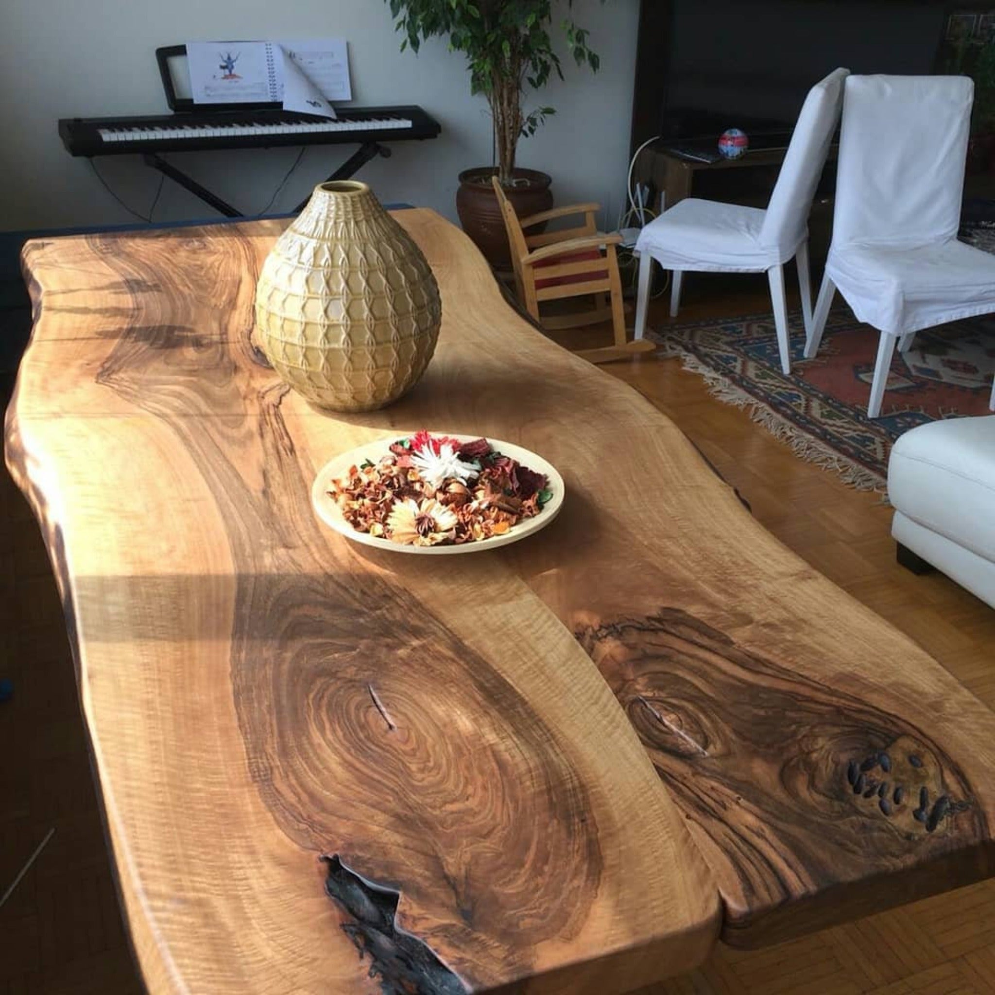 Black Live edge Dining Table - Kitchen & Dining Room Tables - Iron's Custom Wood