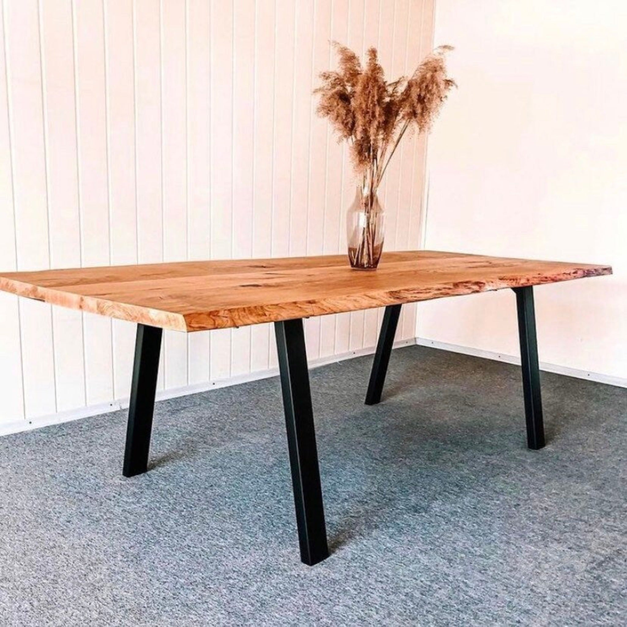 Black Live edge Dining Table - Kitchen & Dining Room Tables - Iron's Custom Wood