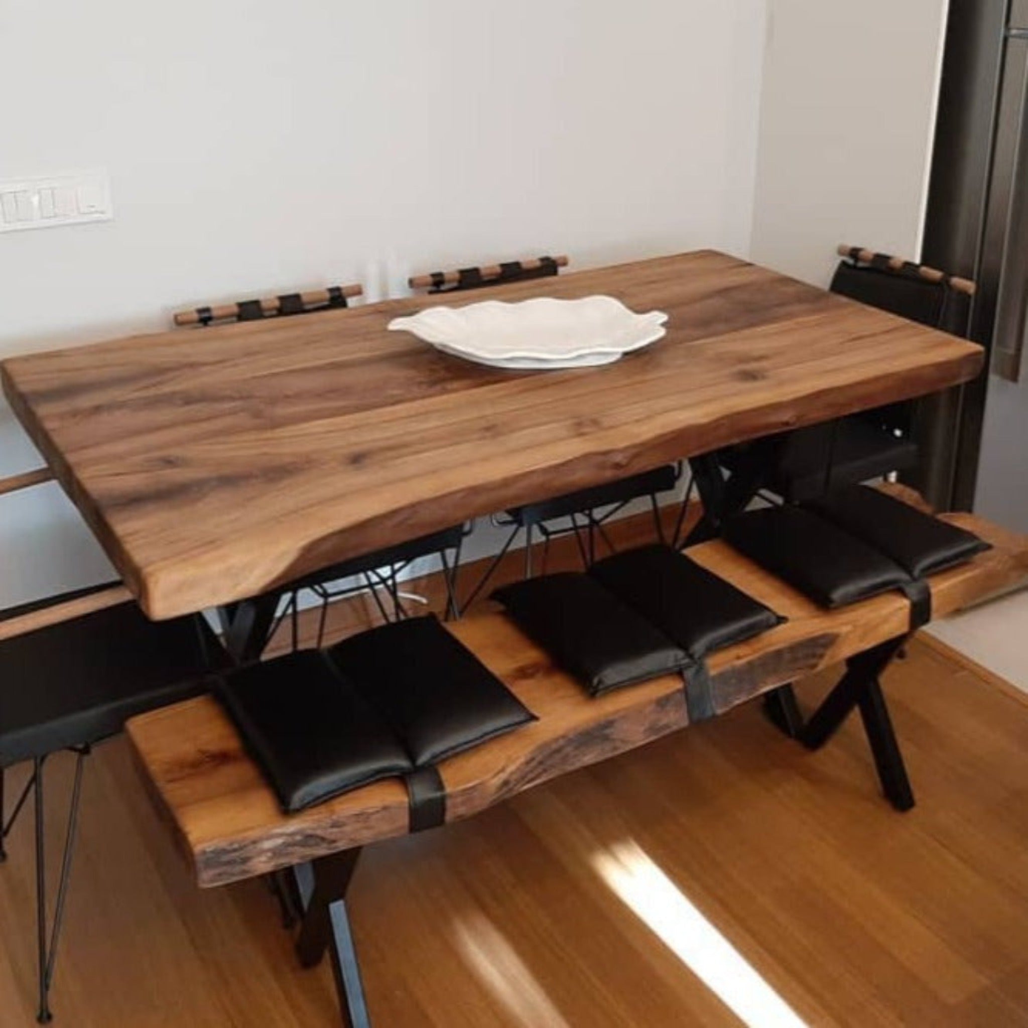 Black Live edge Dining Table - Kitchen & Dining Room Tables - Iron's Custom Wood