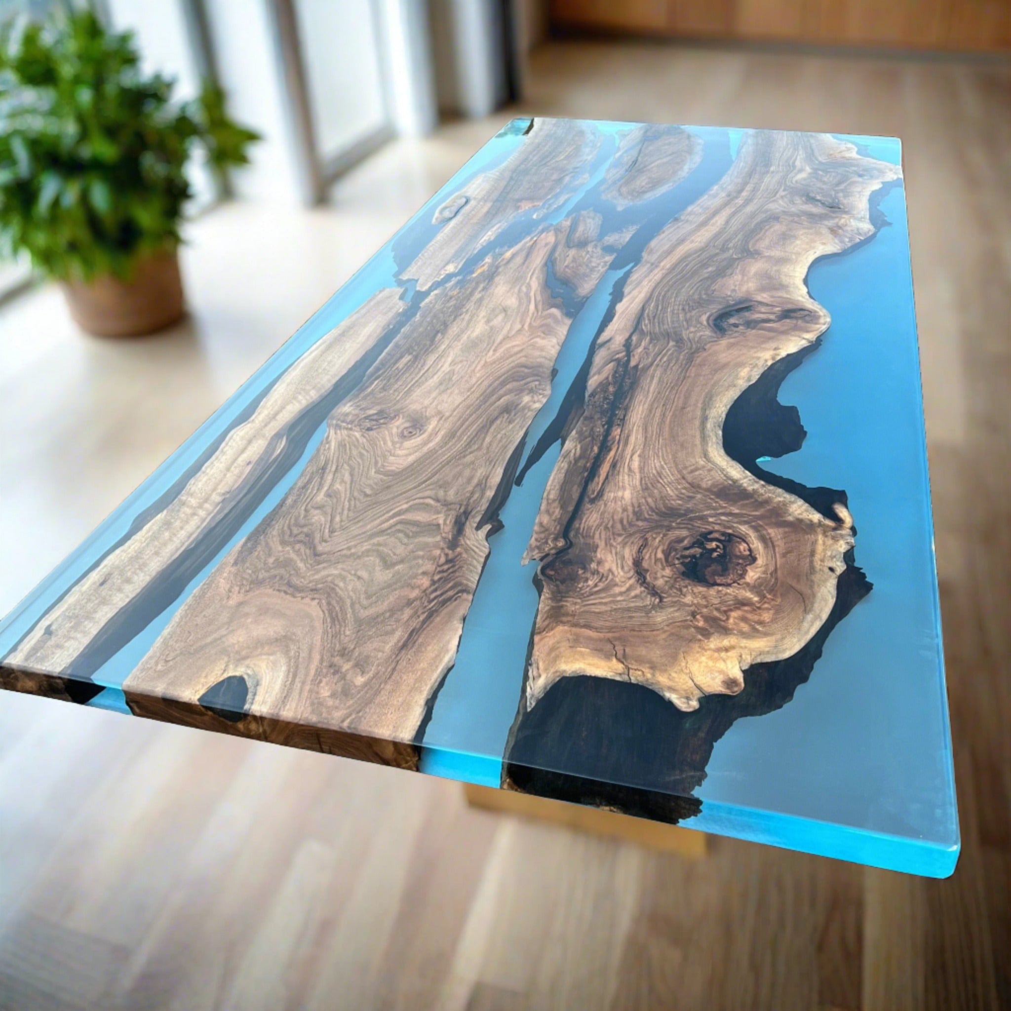 Custom Live edge Epoxy Table - Iron's Custom Wood