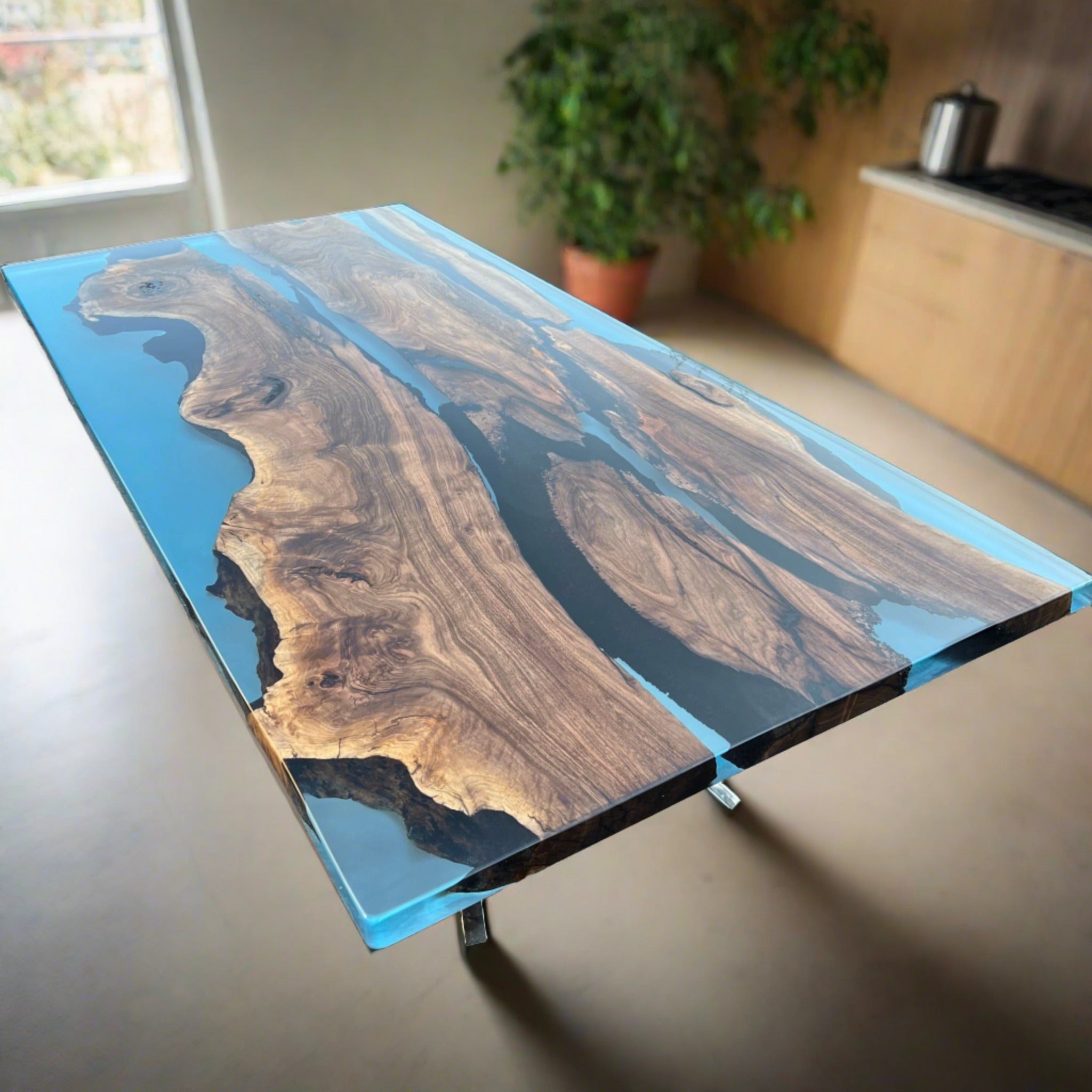 Custom Live edge Epoxy Table - Iron's Custom Wood