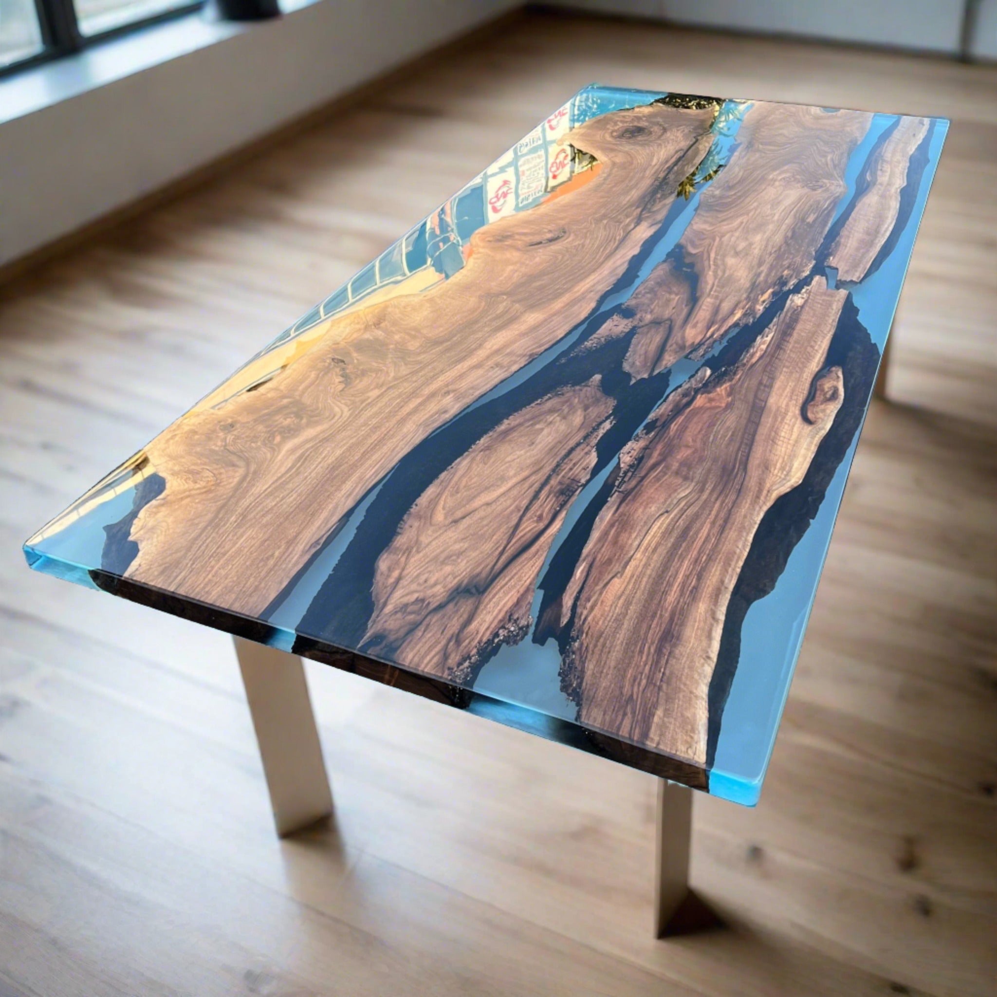 Custom Live edge Epoxy Table - Iron's Custom Wood