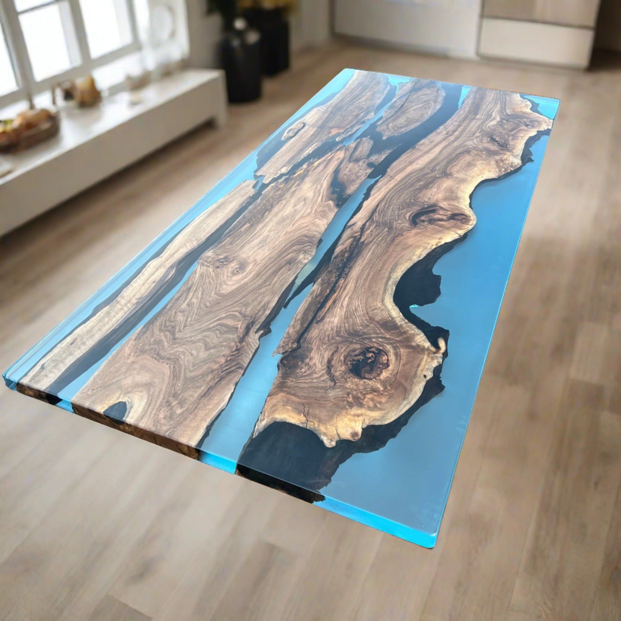 Custom Live edge Epoxy Table - Iron's Custom Wood