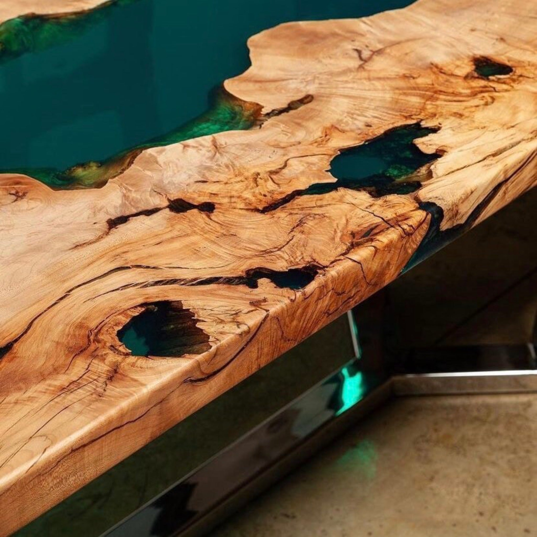 Epoxy Resin Table | Oval Epoxy Table - Iron's Custom Wood