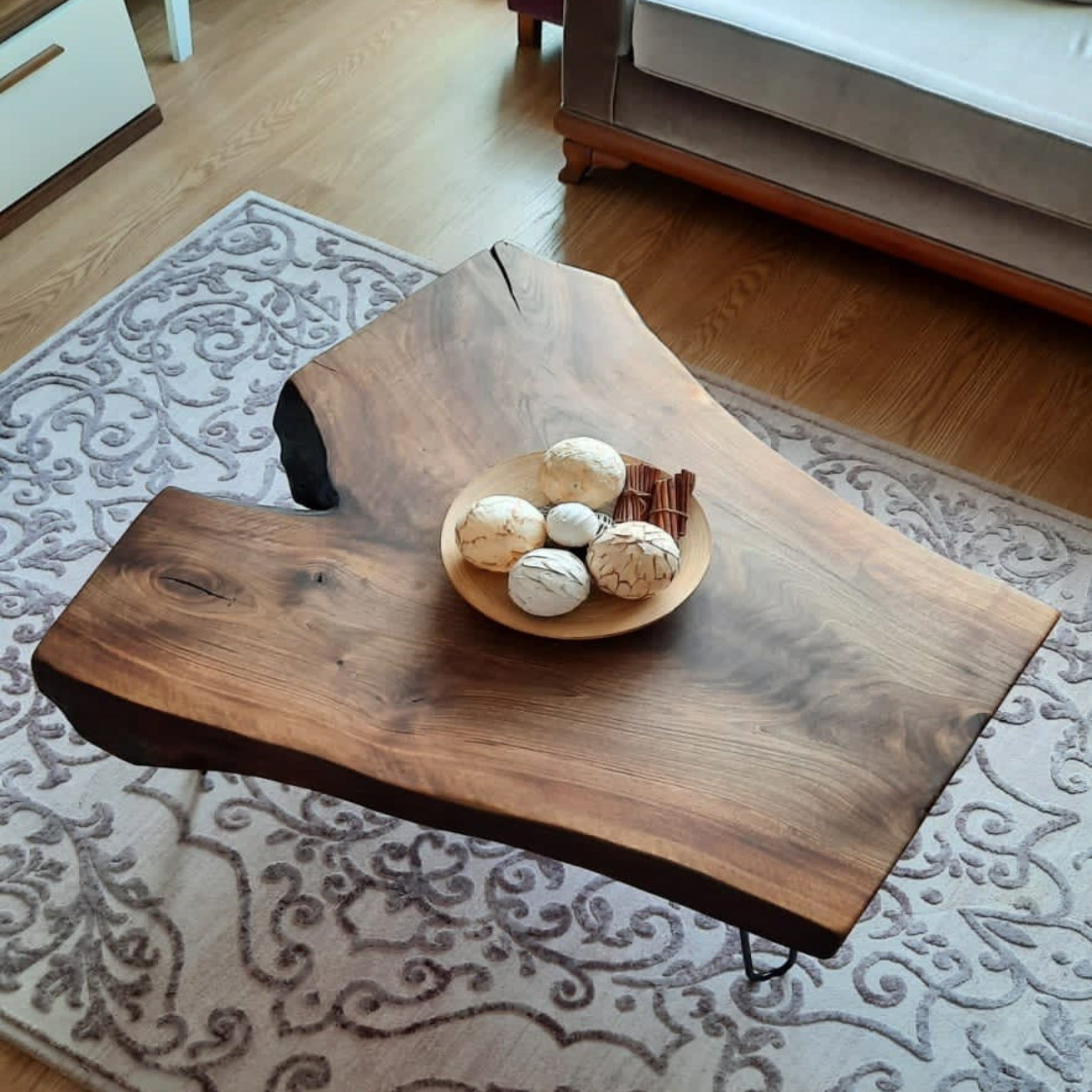 Live Edge Custom Solid Wooden End Coffee Table - Iron's Custom Wood