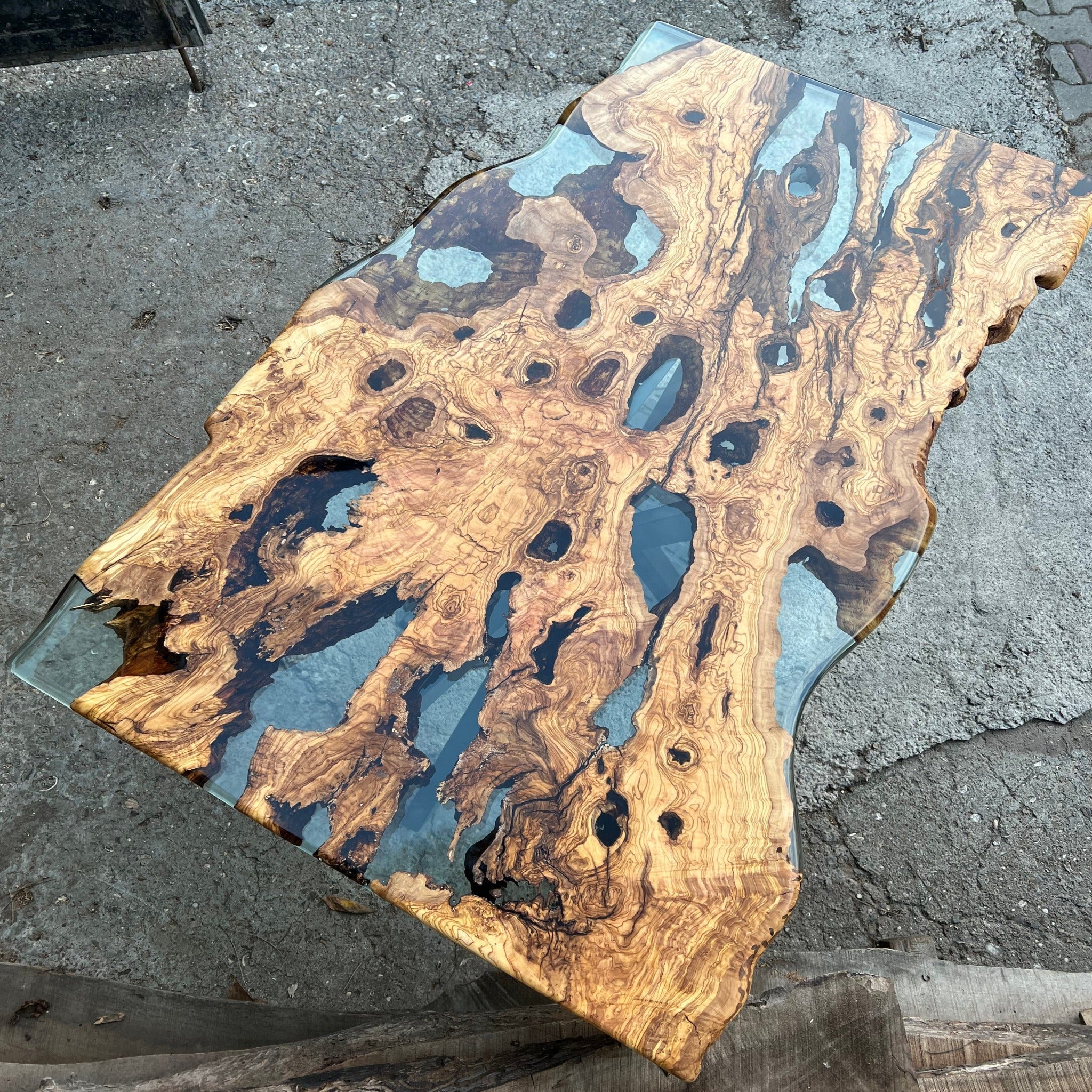 Live edge epoxy dining table - Kitchen & Dining Room Tables - Iron's Custom Wood