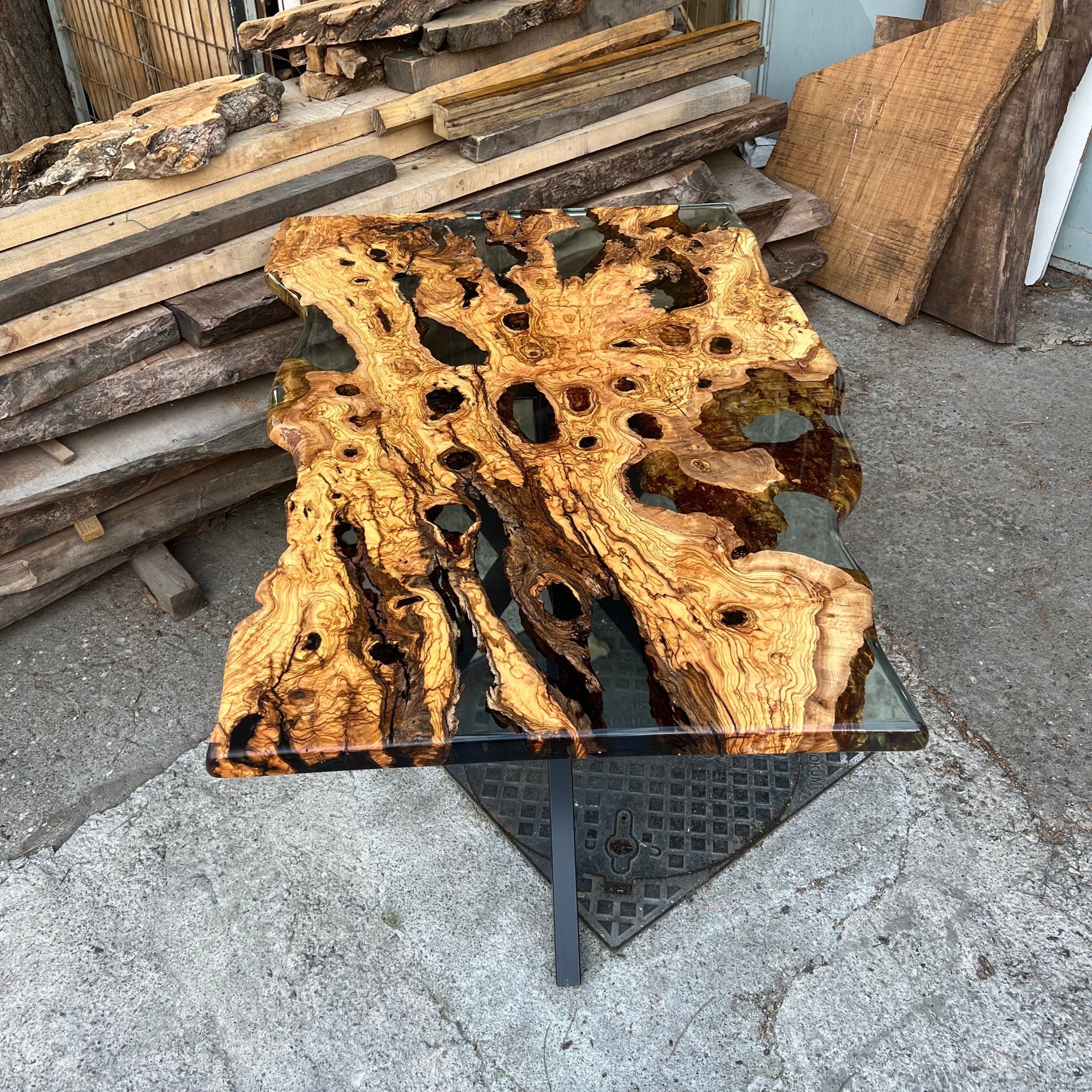 Live edge epoxy dining table - Kitchen & Dining Room Tables - Iron's Custom Wood
