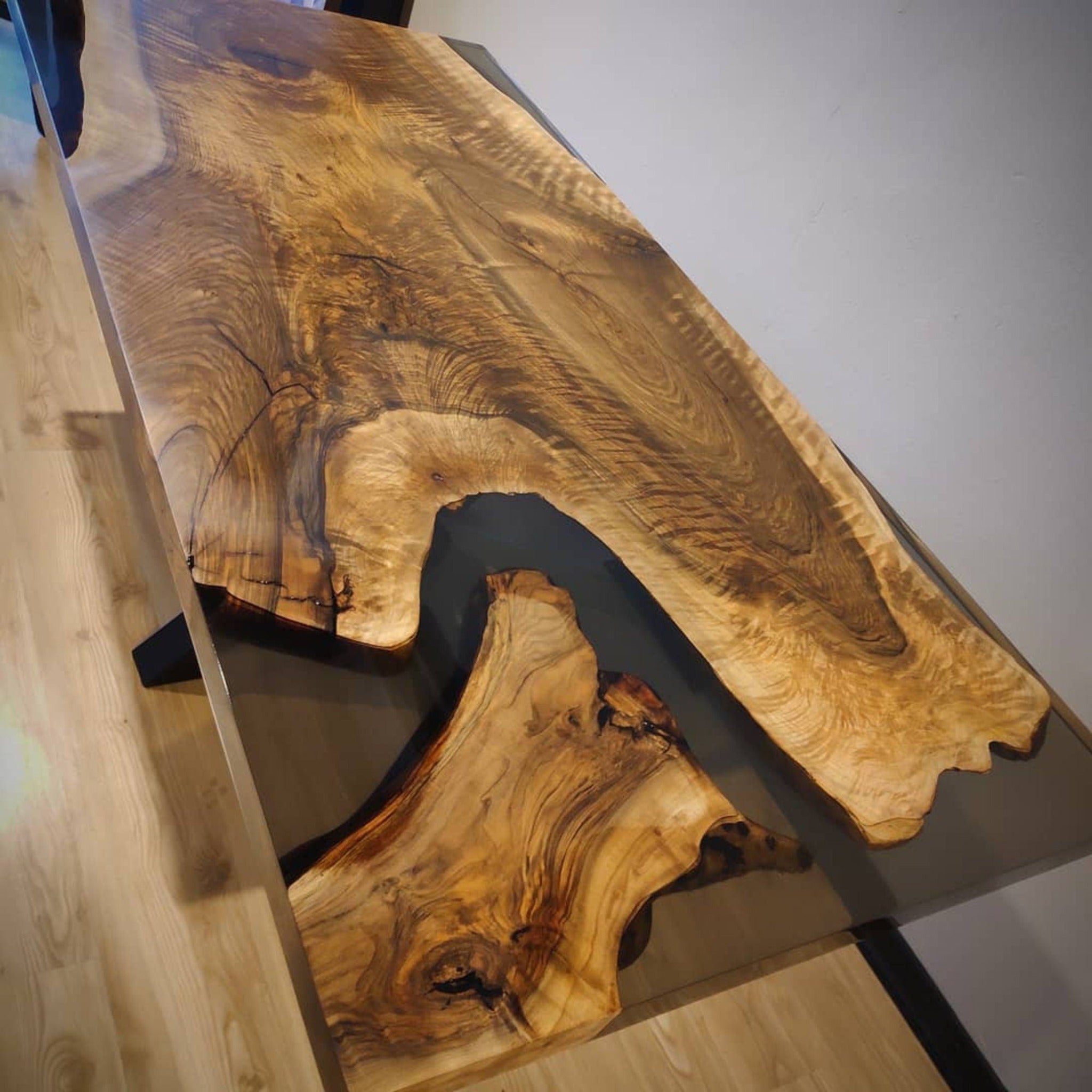 Smoke Epoxy Custom Resin Table - Iron's Custom Wood