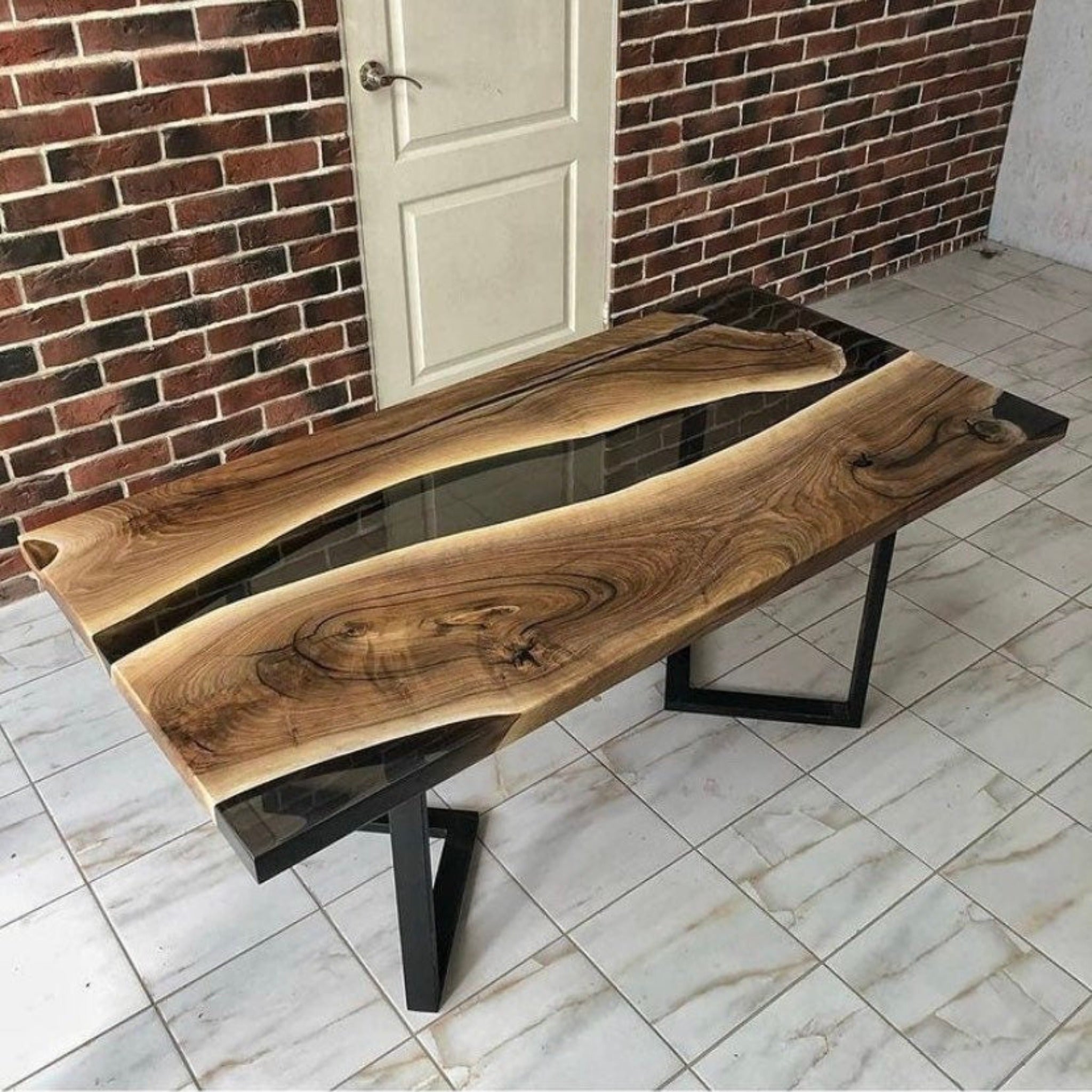 Smoke Epoxy Custom Resin Table - Iron's Custom Wood