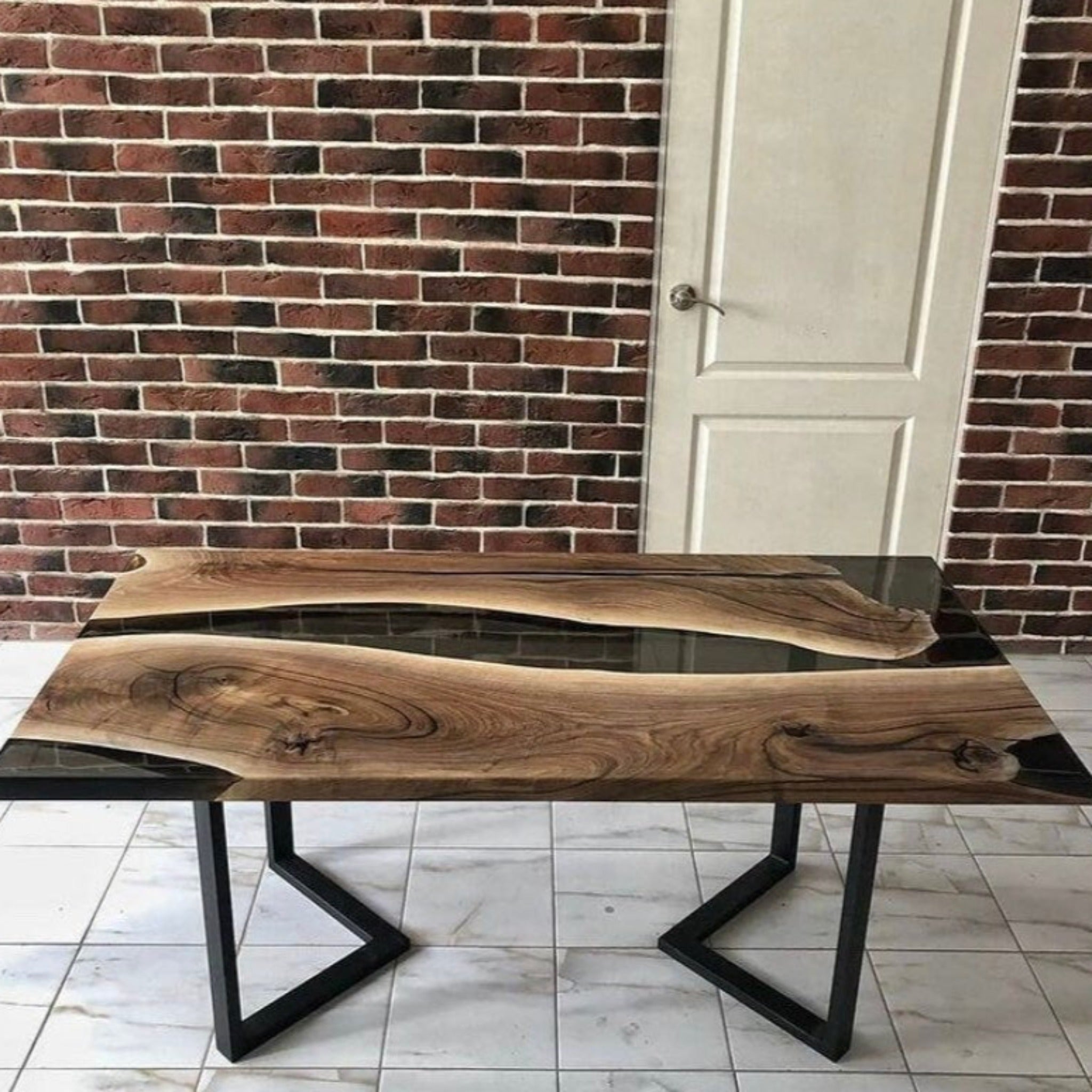 Smoke Epoxy Custom Resin Table - Iron's Custom Wood