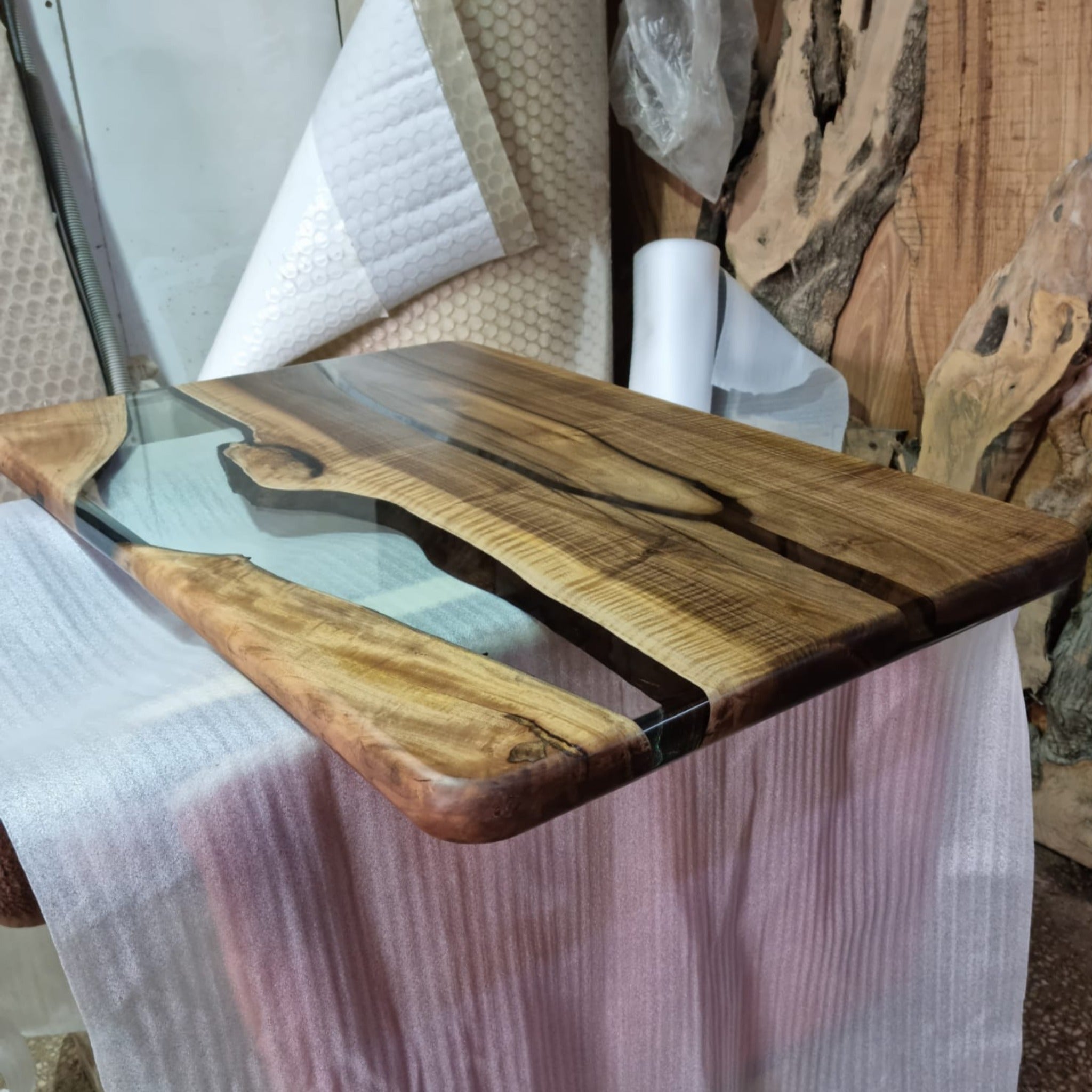 Ultra Clear Epoxy Resin Coffee Table - Iron's Custom Wood