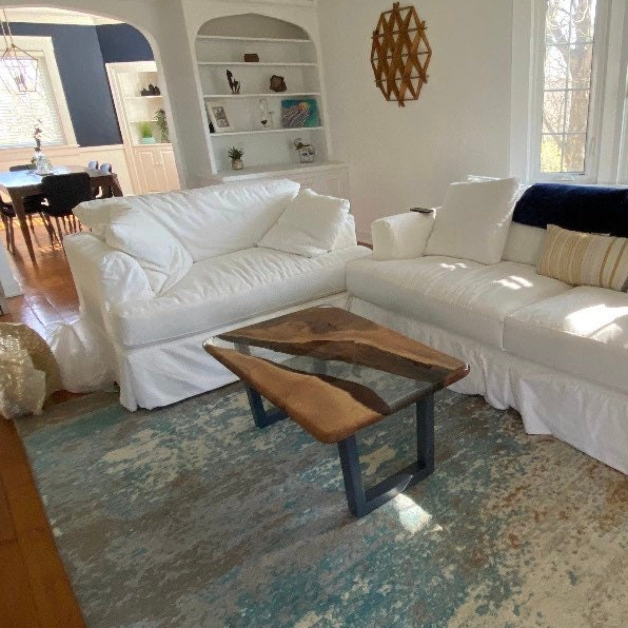 Ultra Clear Epoxy Resin Coffee Table - Iron's Custom Wood