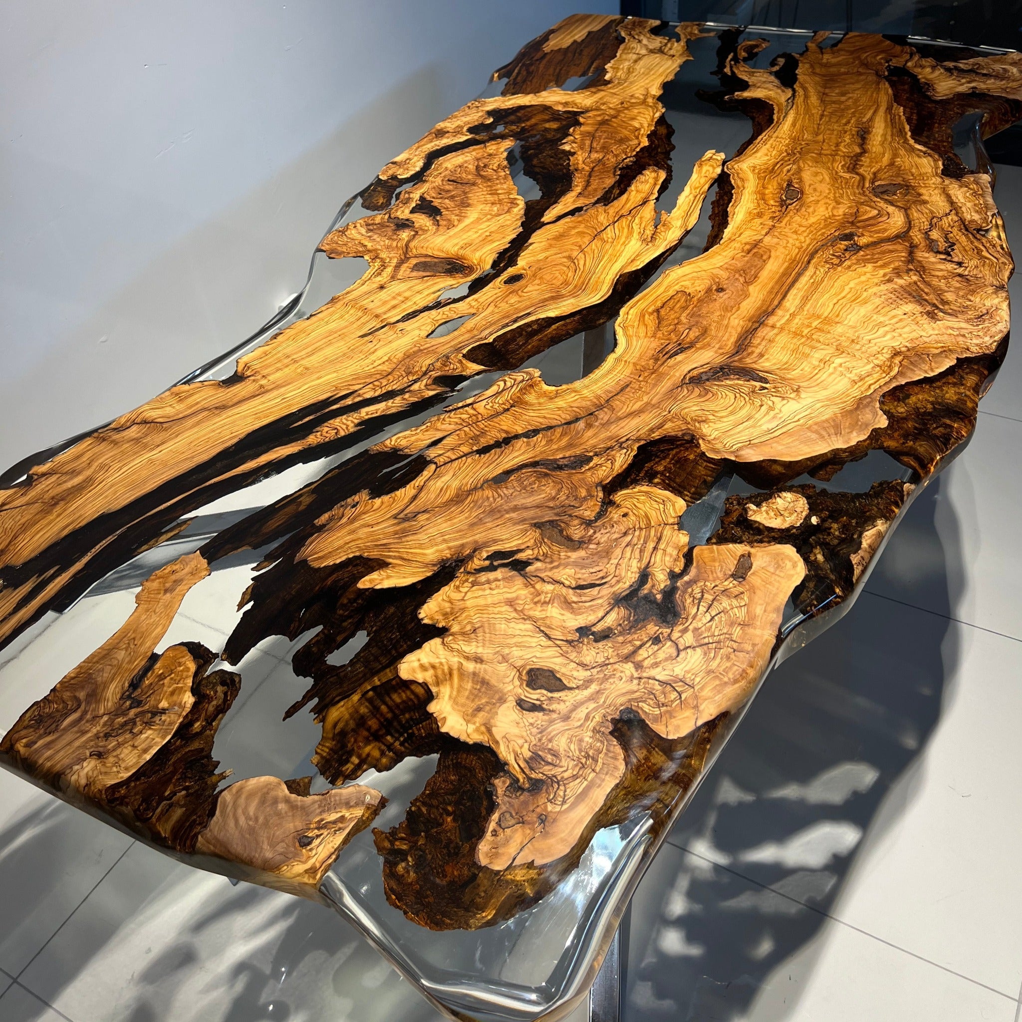 Custom Live Edge Epoxy Dining Table - Kitchen & Dining Room Tables - Iron's Custom Wood