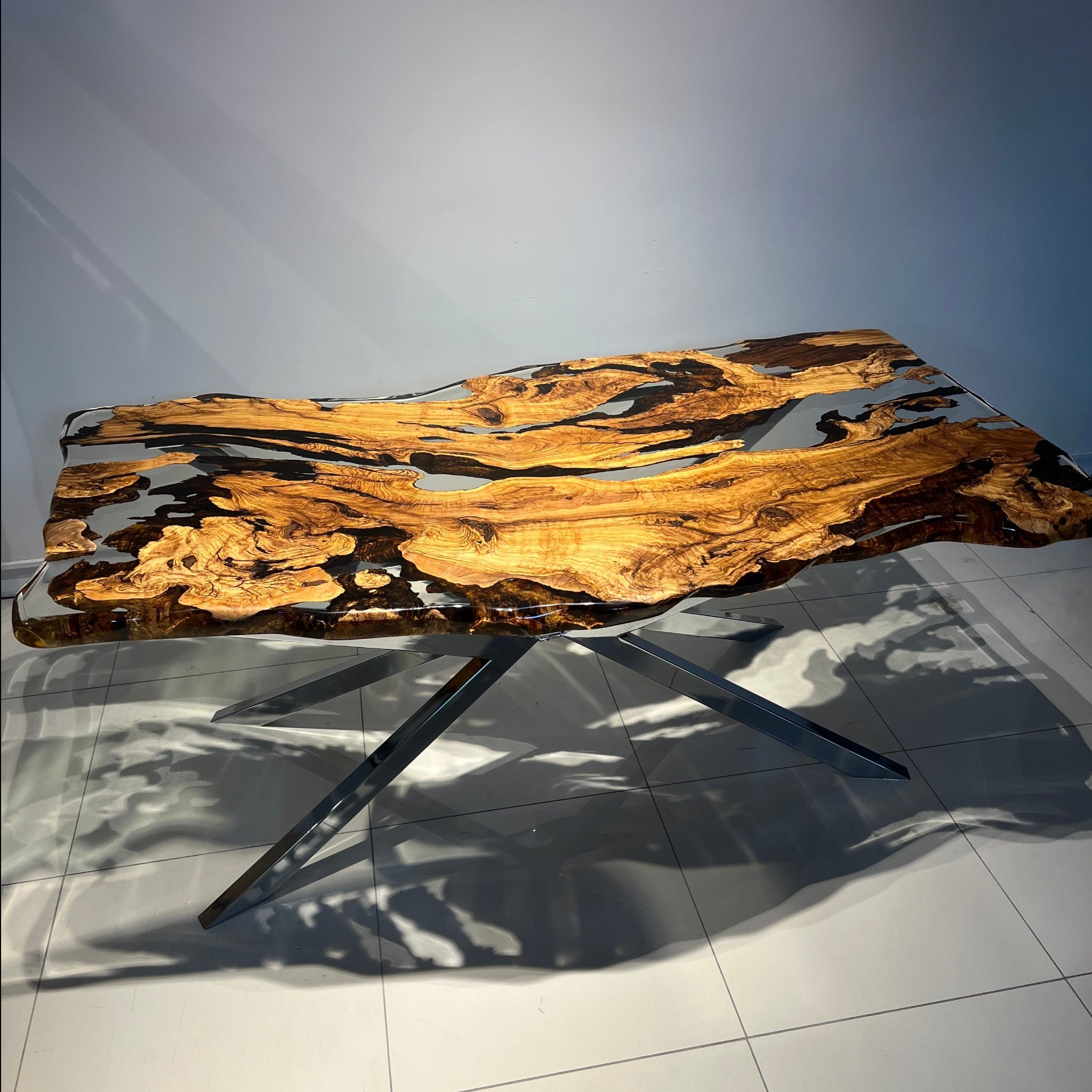 Custom Live Edge Epoxy Dining Table - Kitchen & Dining Room Tables - Iron's Custom Wood