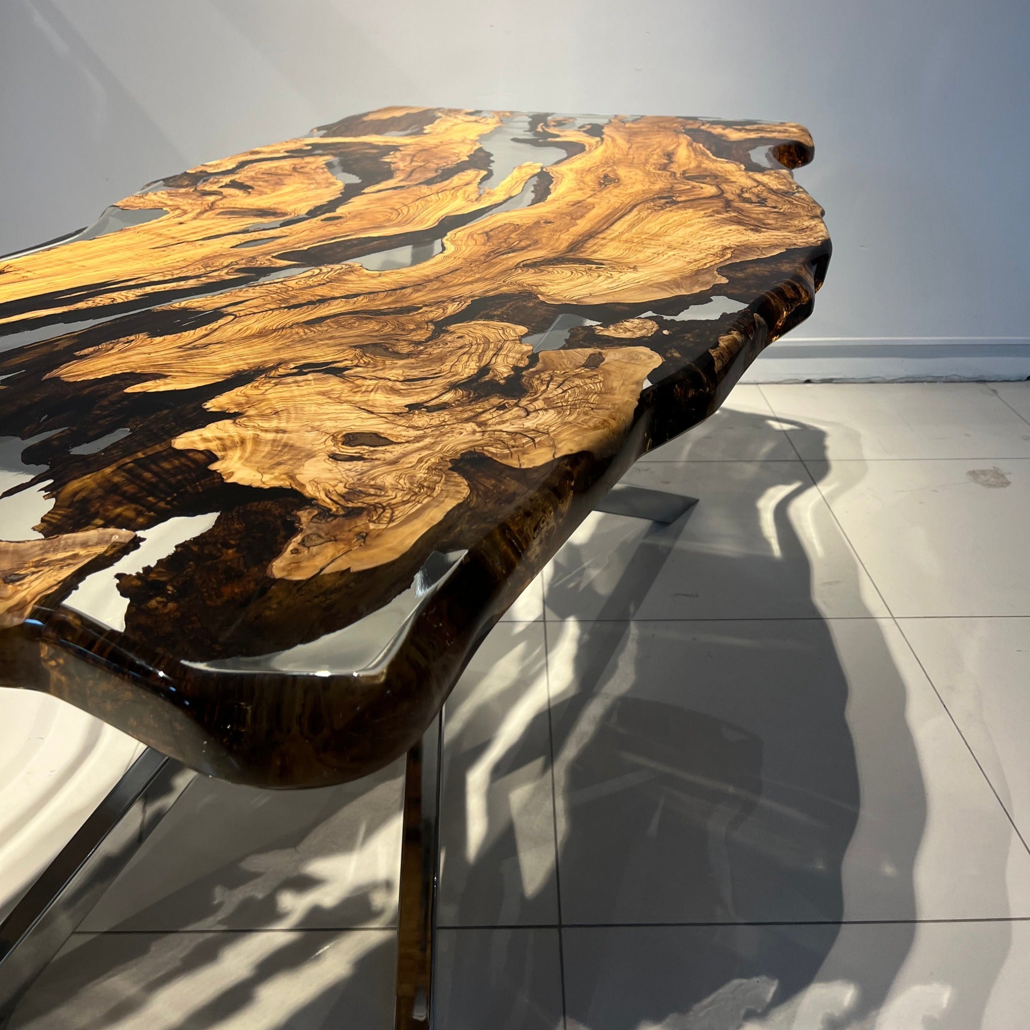 Custom Live Edge Epoxy Dining Table - Kitchen & Dining Room Tables - Iron's Custom Wood