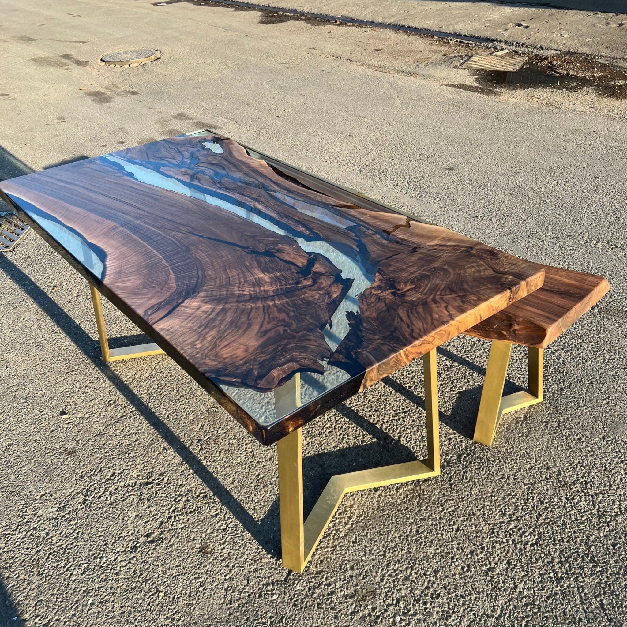 Custom Ultra Clear Epoxy Table - Iron's Custom Wood