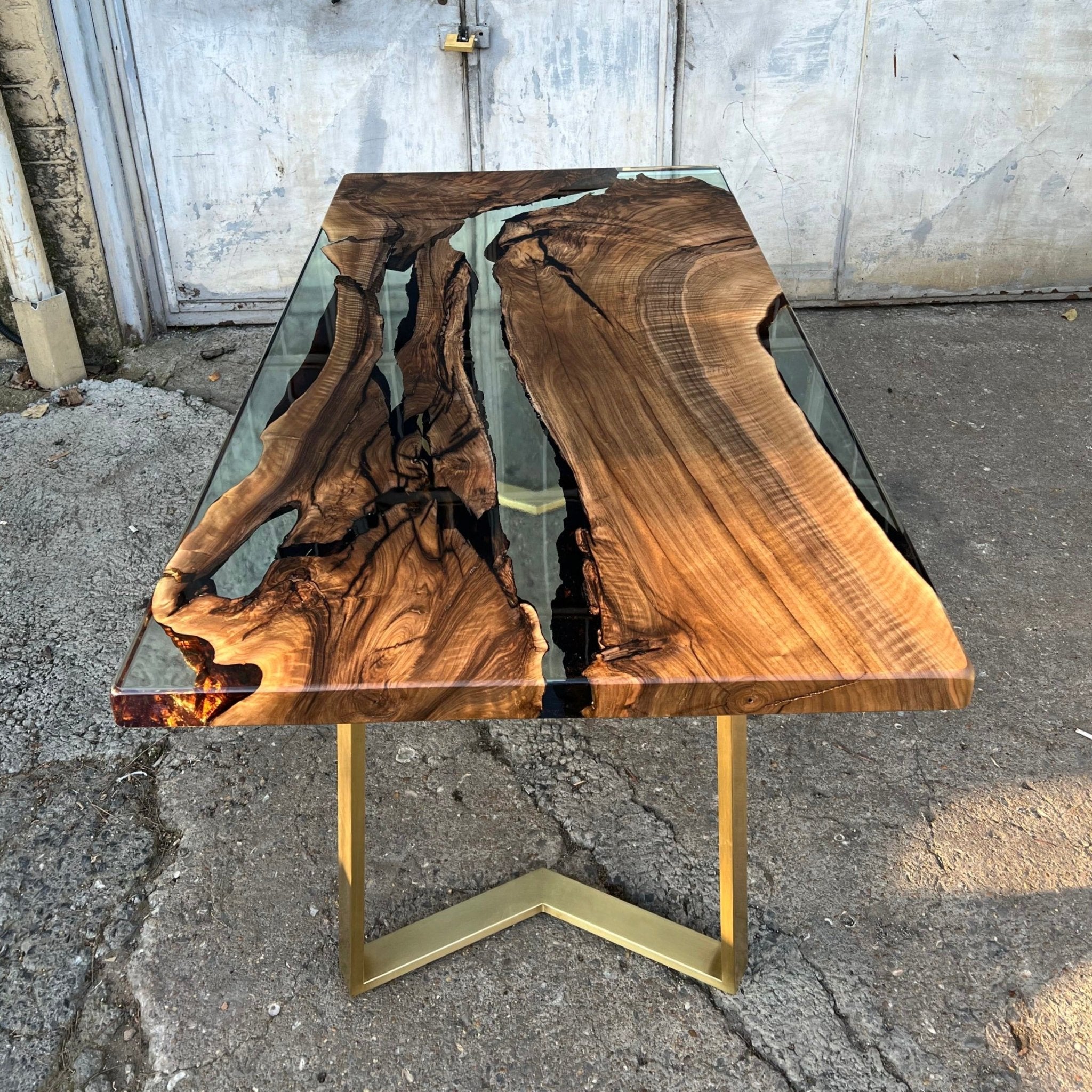 Custom Ultra Clear Epoxy Table - Iron's Custom Wood