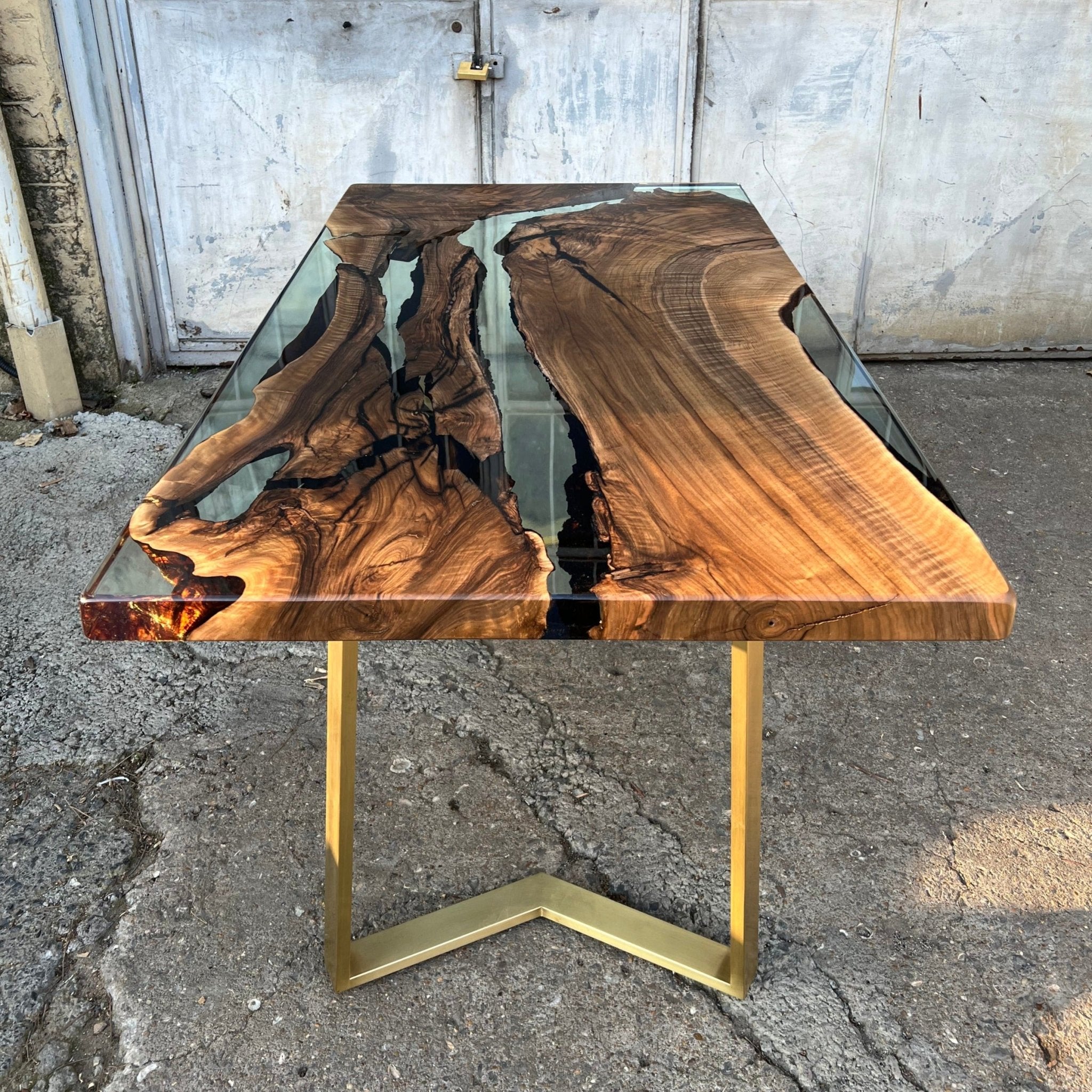 Custom Ultra Clear Epoxy Table - Iron's Custom Wood