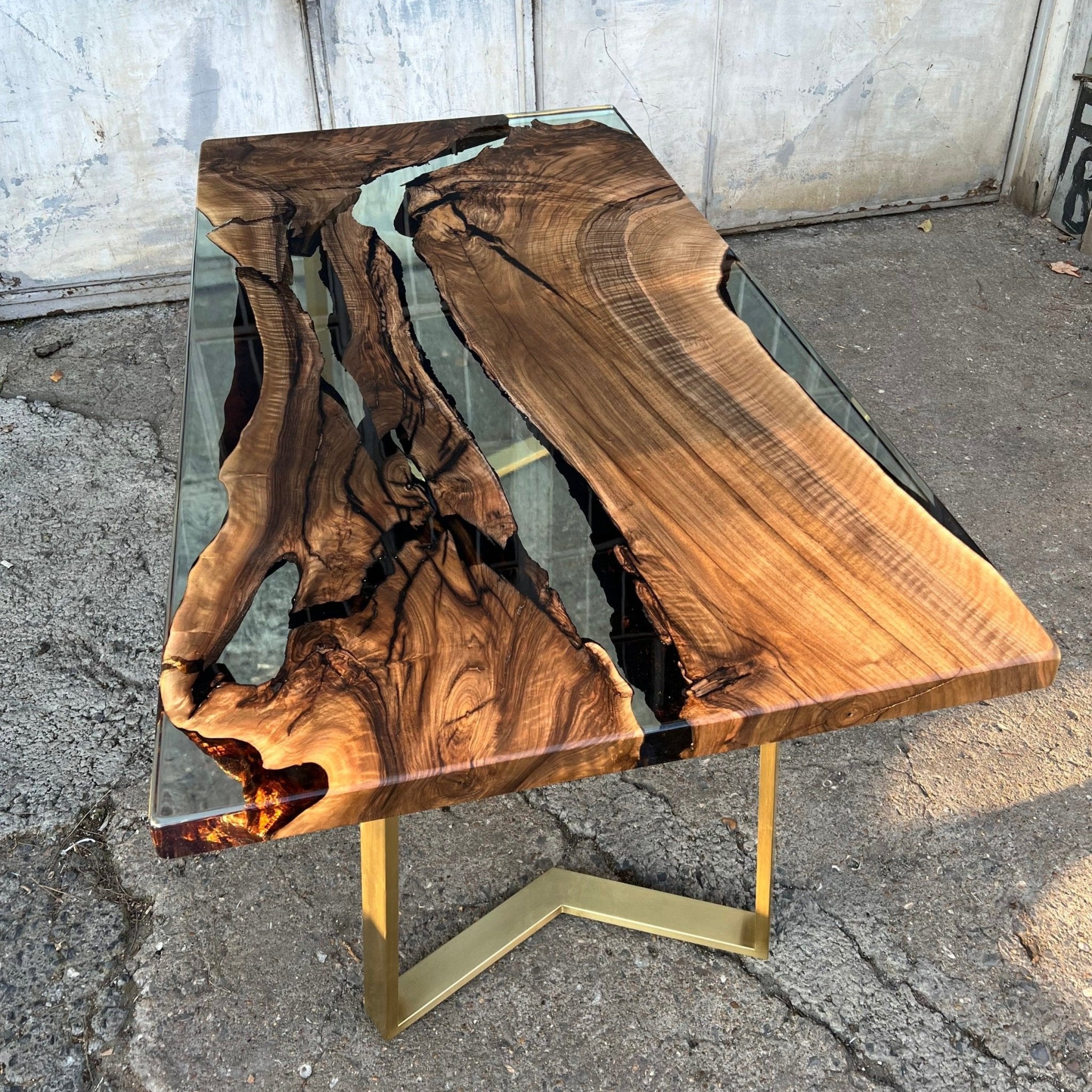 Custom Ultra Clear Epoxy Table - Iron's Custom Wood