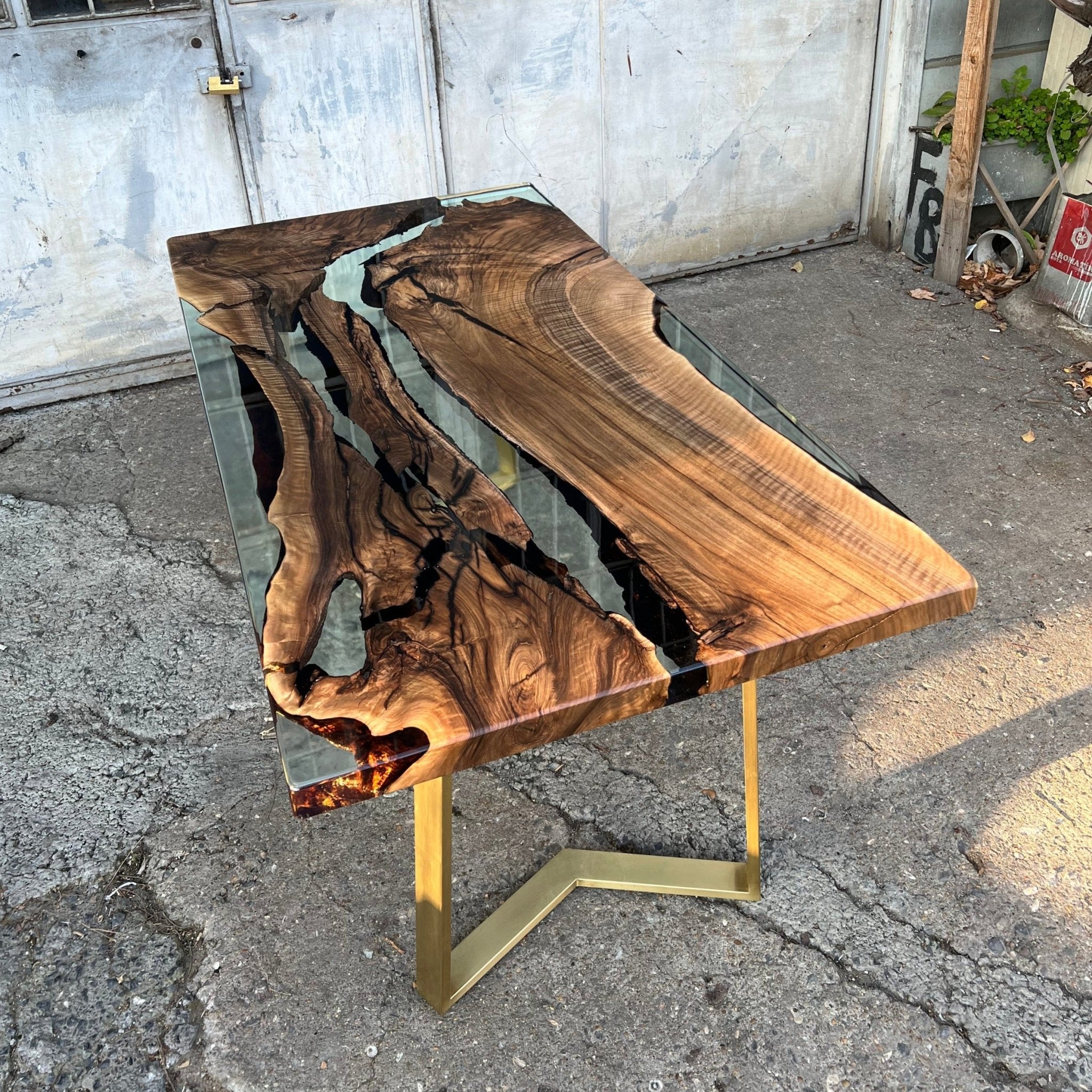 Custom Ultra Clear Epoxy Table - Iron's Custom Wood