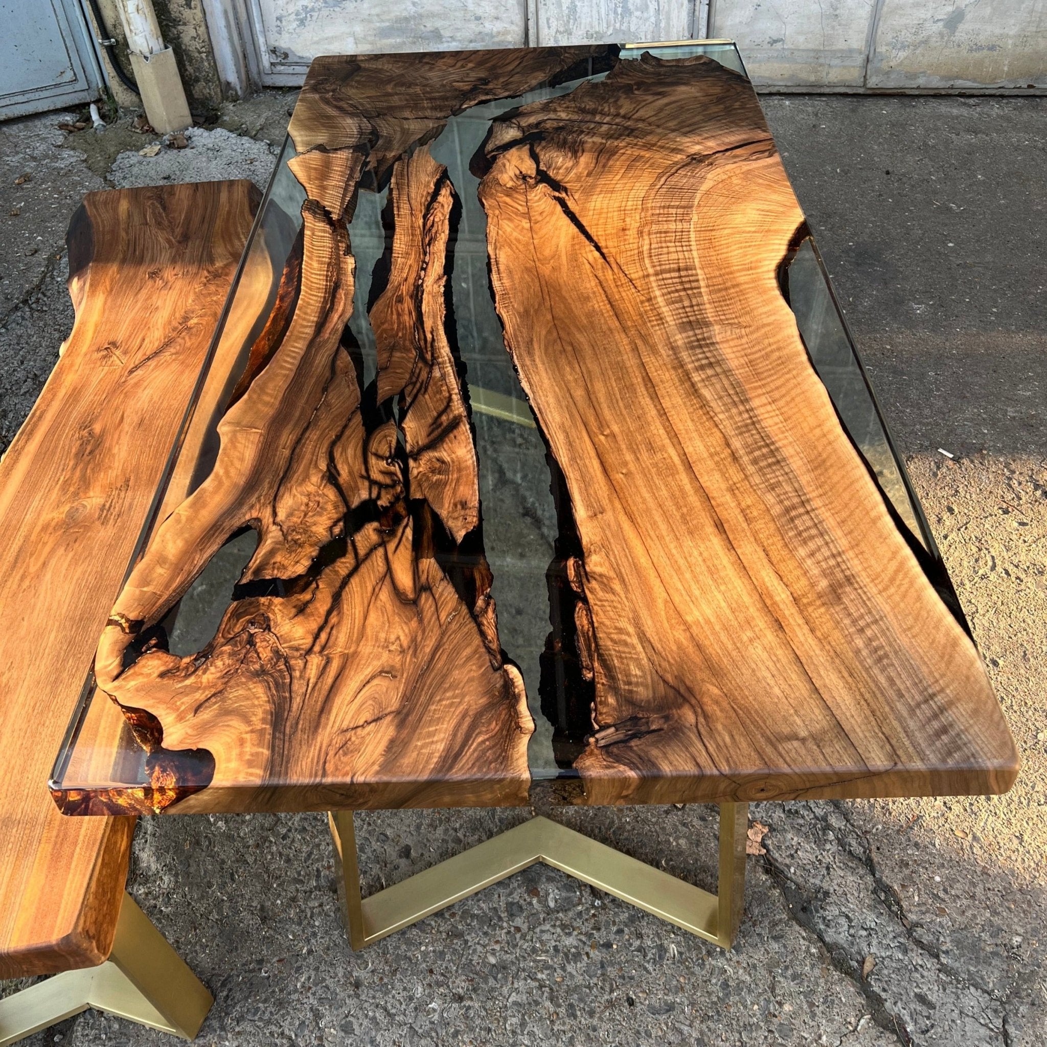 Custom Ultra Clear Epoxy Table - Iron's Custom Wood