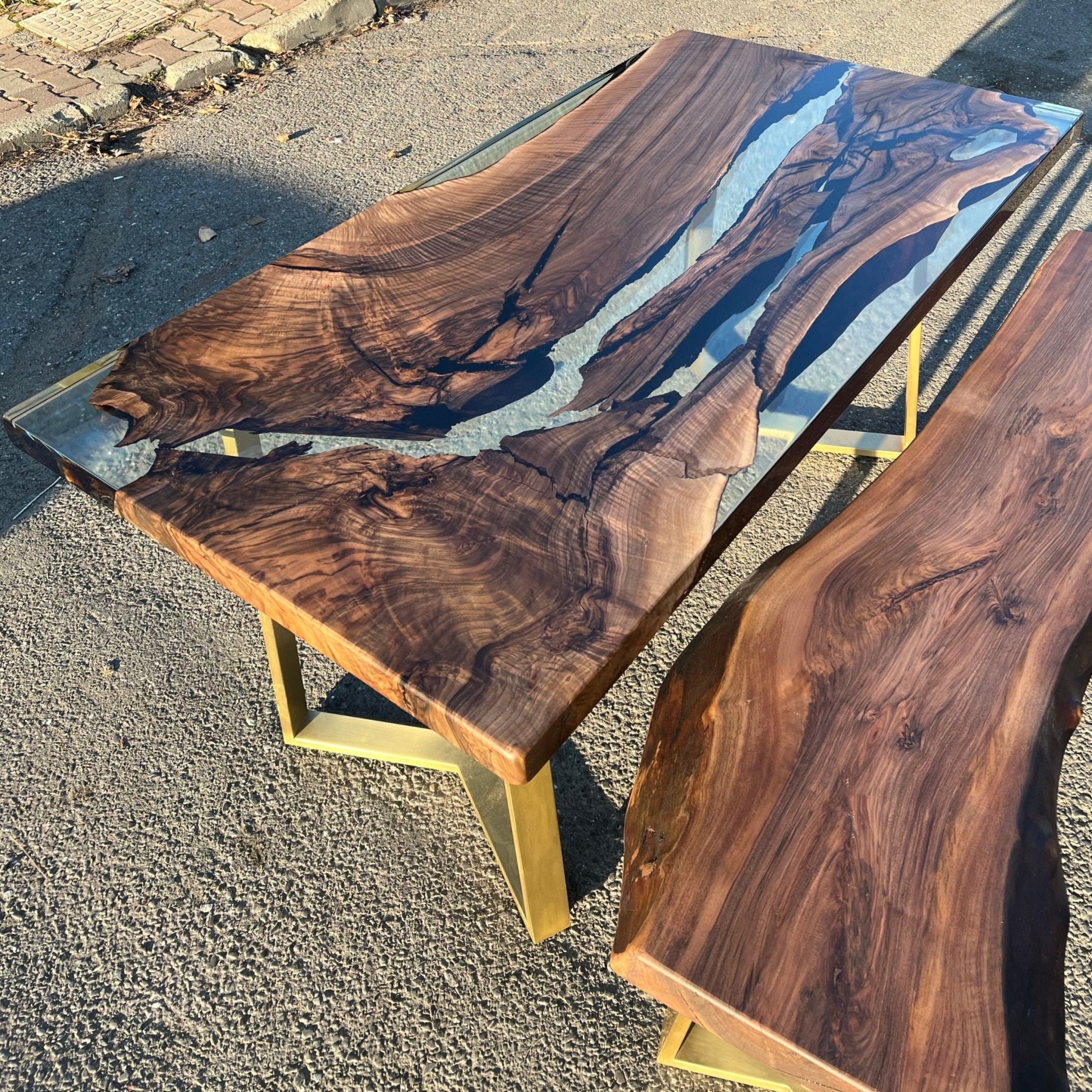 Custom Ultra Clear Epoxy Table - Iron's Custom Wood