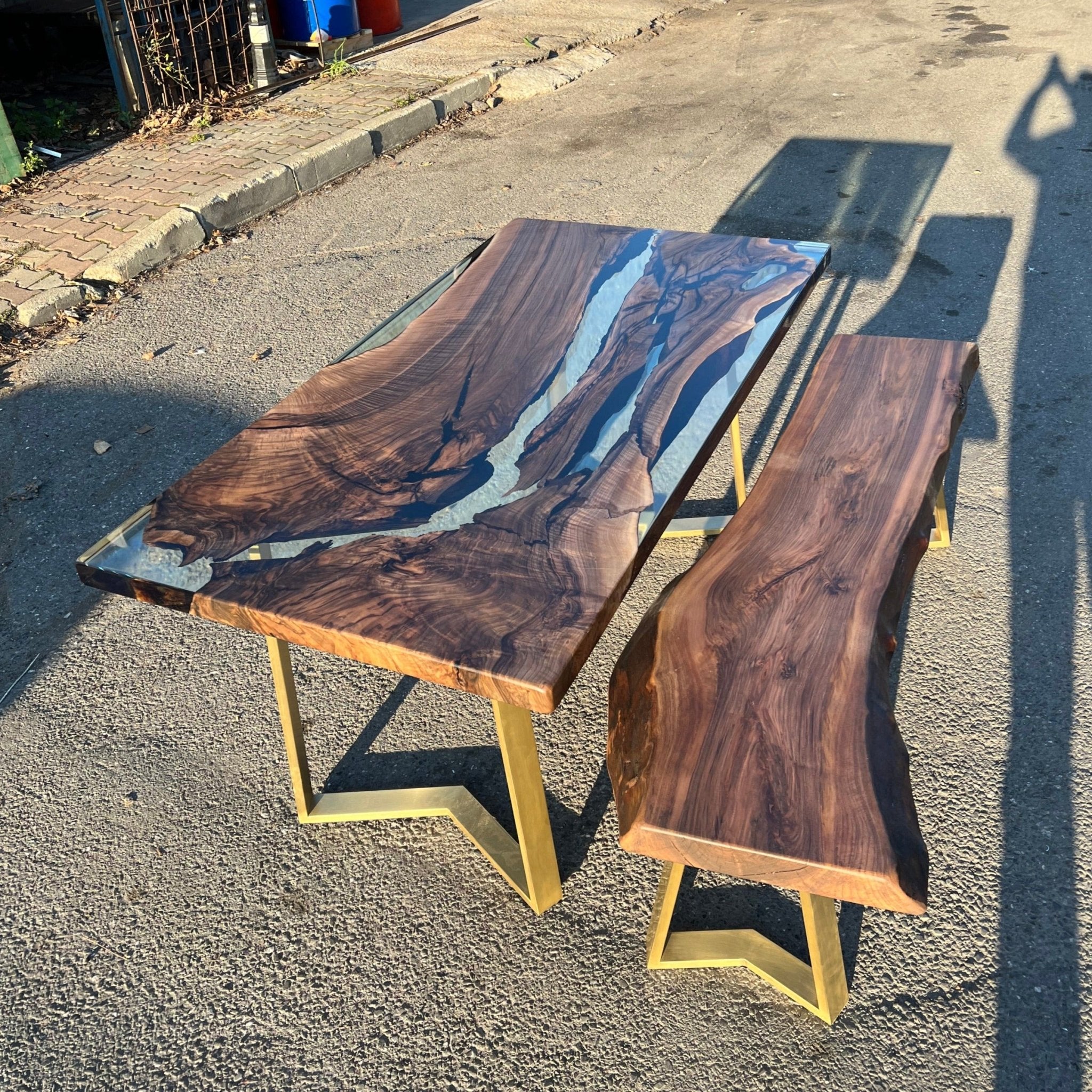 Custom Ultra Clear Epoxy Table - Iron's Custom Wood