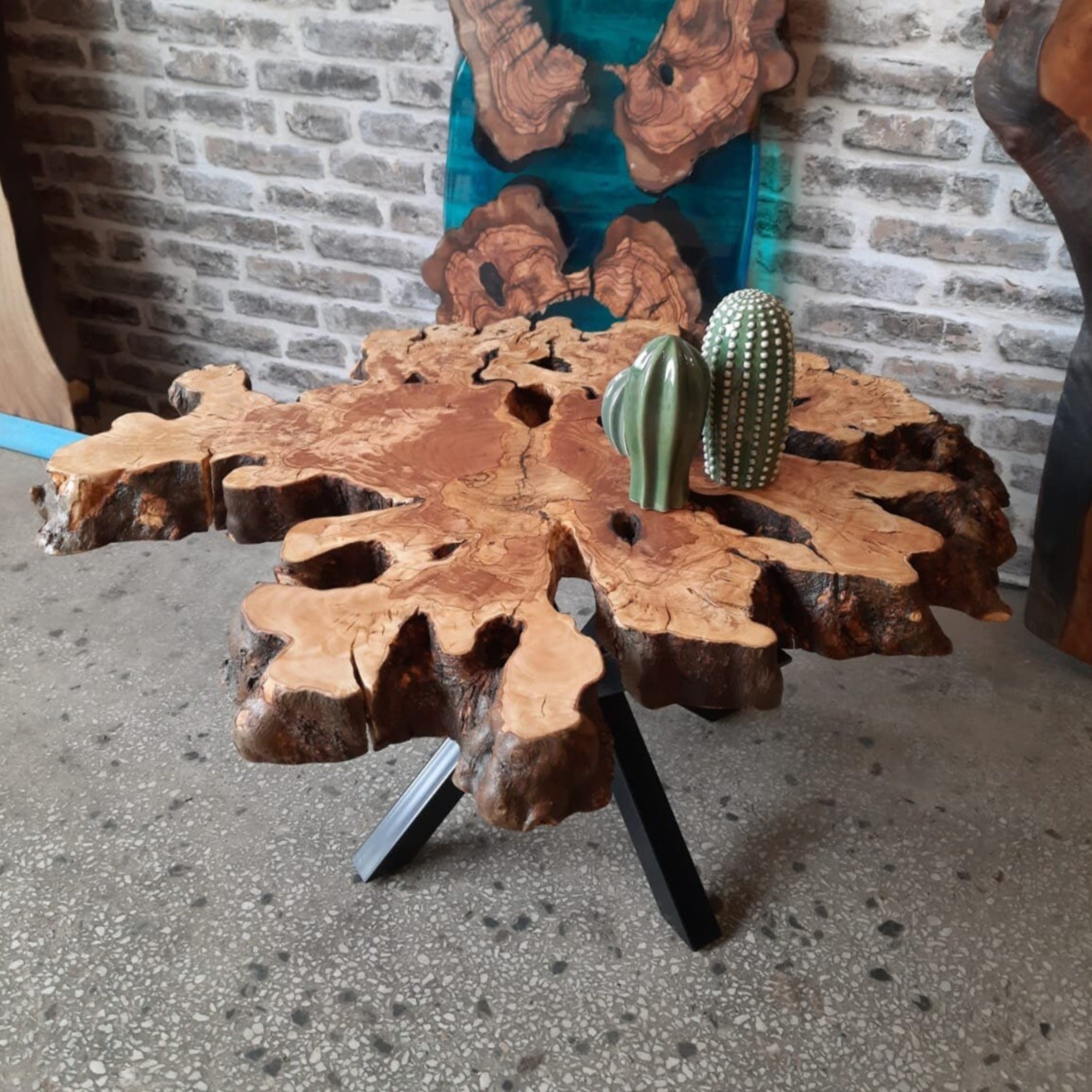 Custom Order 40” Burl Wood Coffee Table