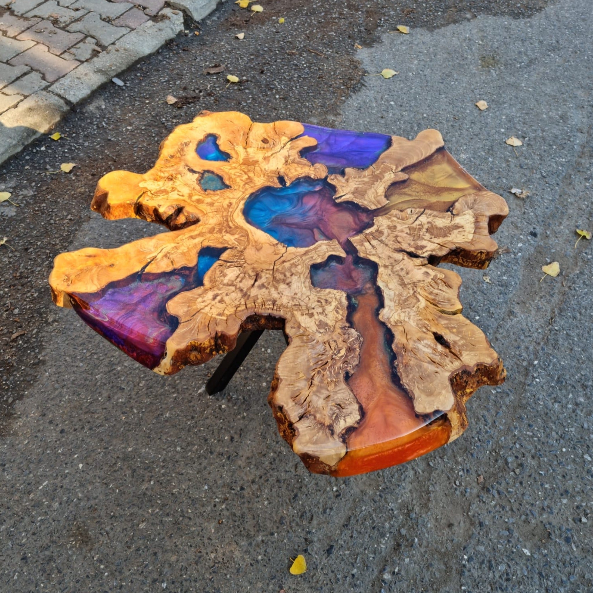 Live Edge Epoxy Coffee Table - Coffee table - Iron's Custom Wood