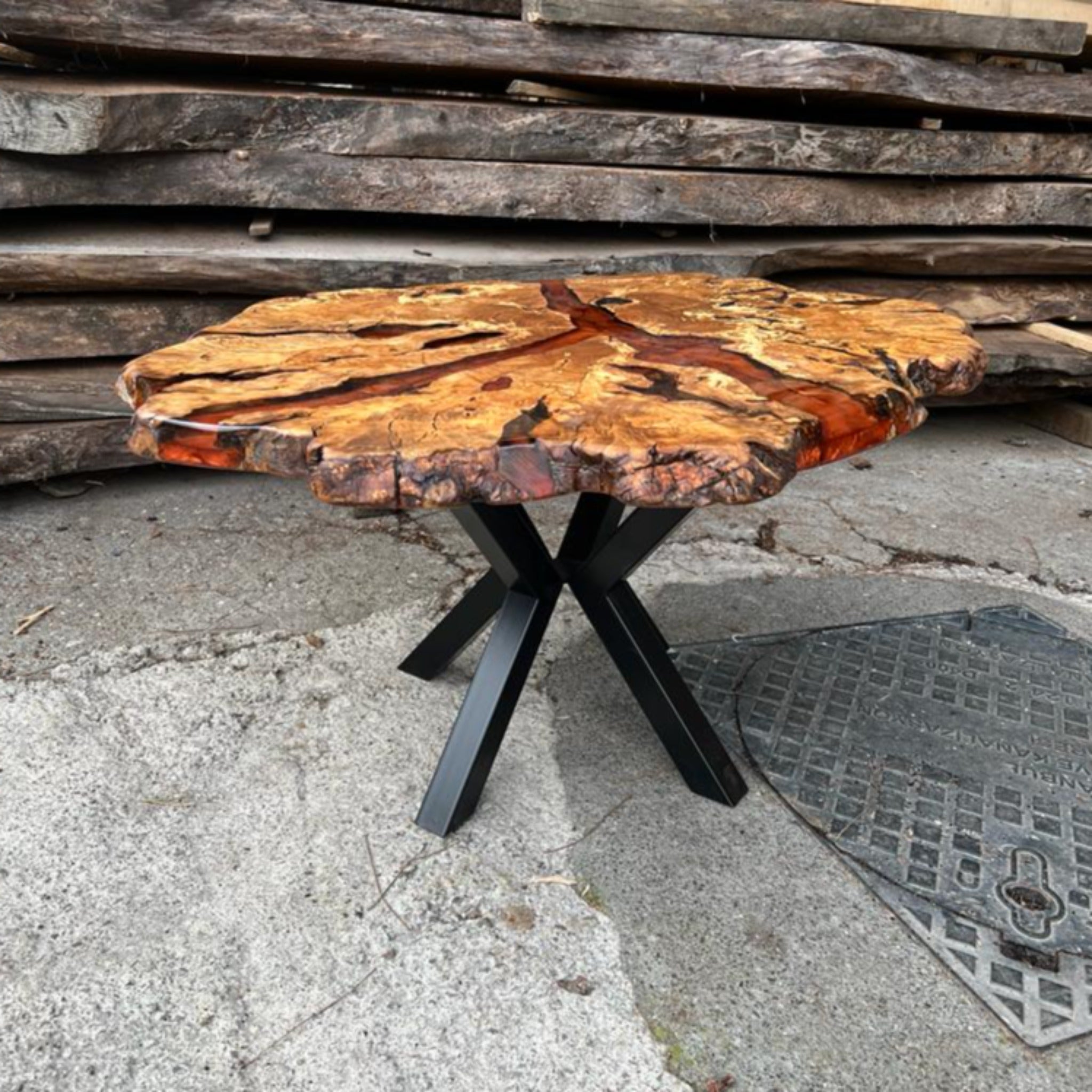 Live Edge Epoxy Coffee Table - Coffee table - Iron's Custom Wood