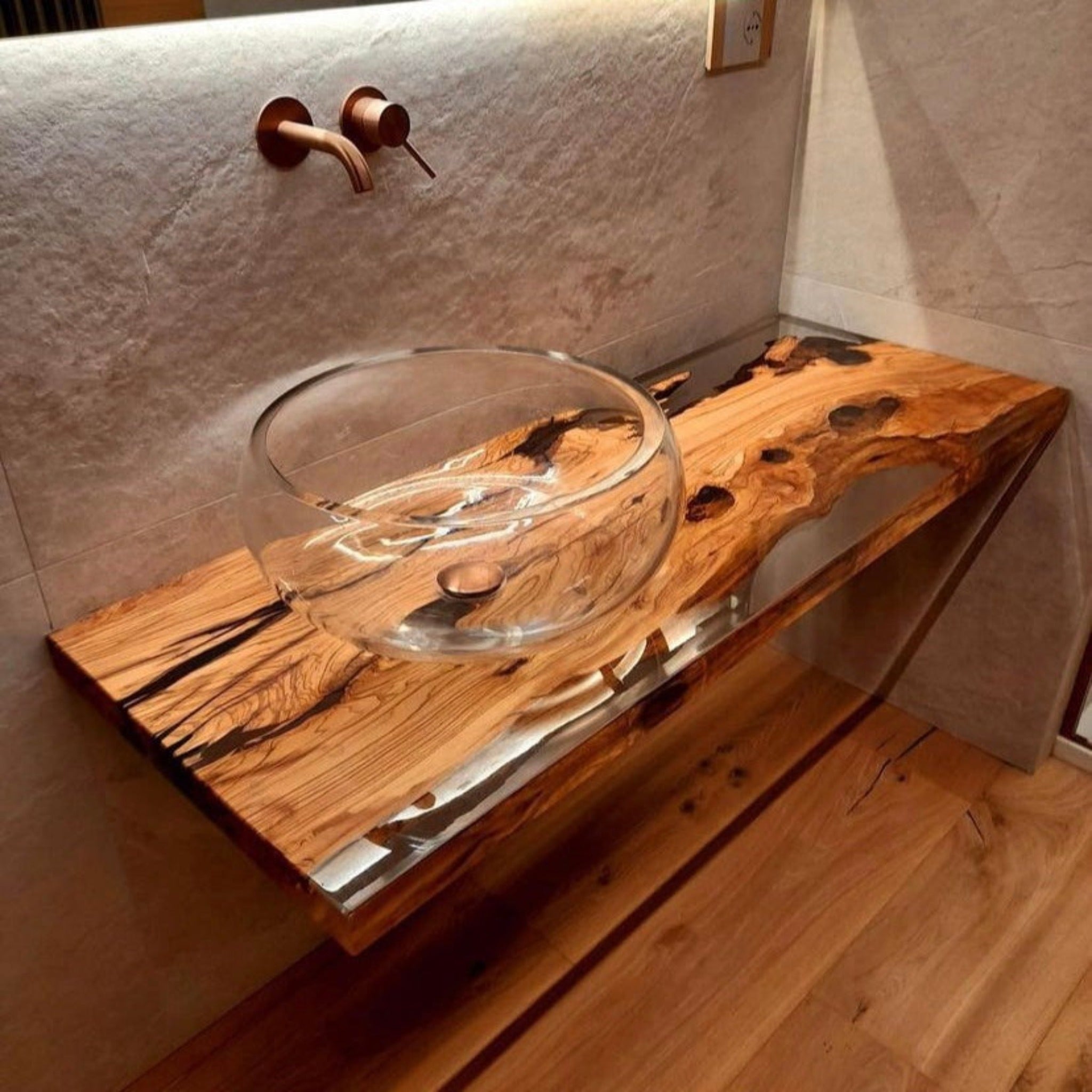 Bathroom Vanity Top Epoxy Resin Table - vanity top - Iron's Custom Wood