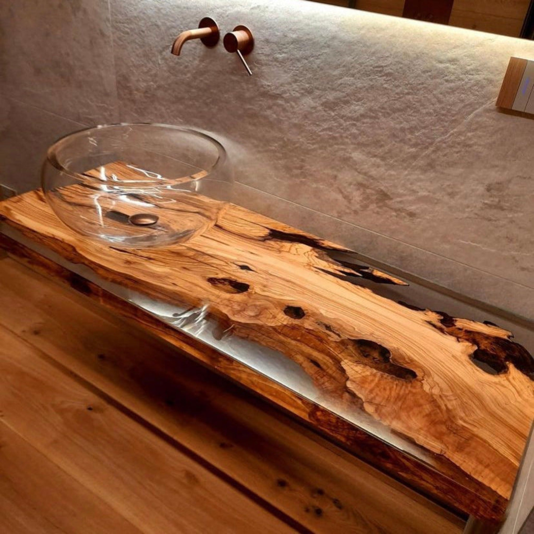 Bathroom Vanity Top Epoxy Resin Table - vanity top - Iron's Custom Wood