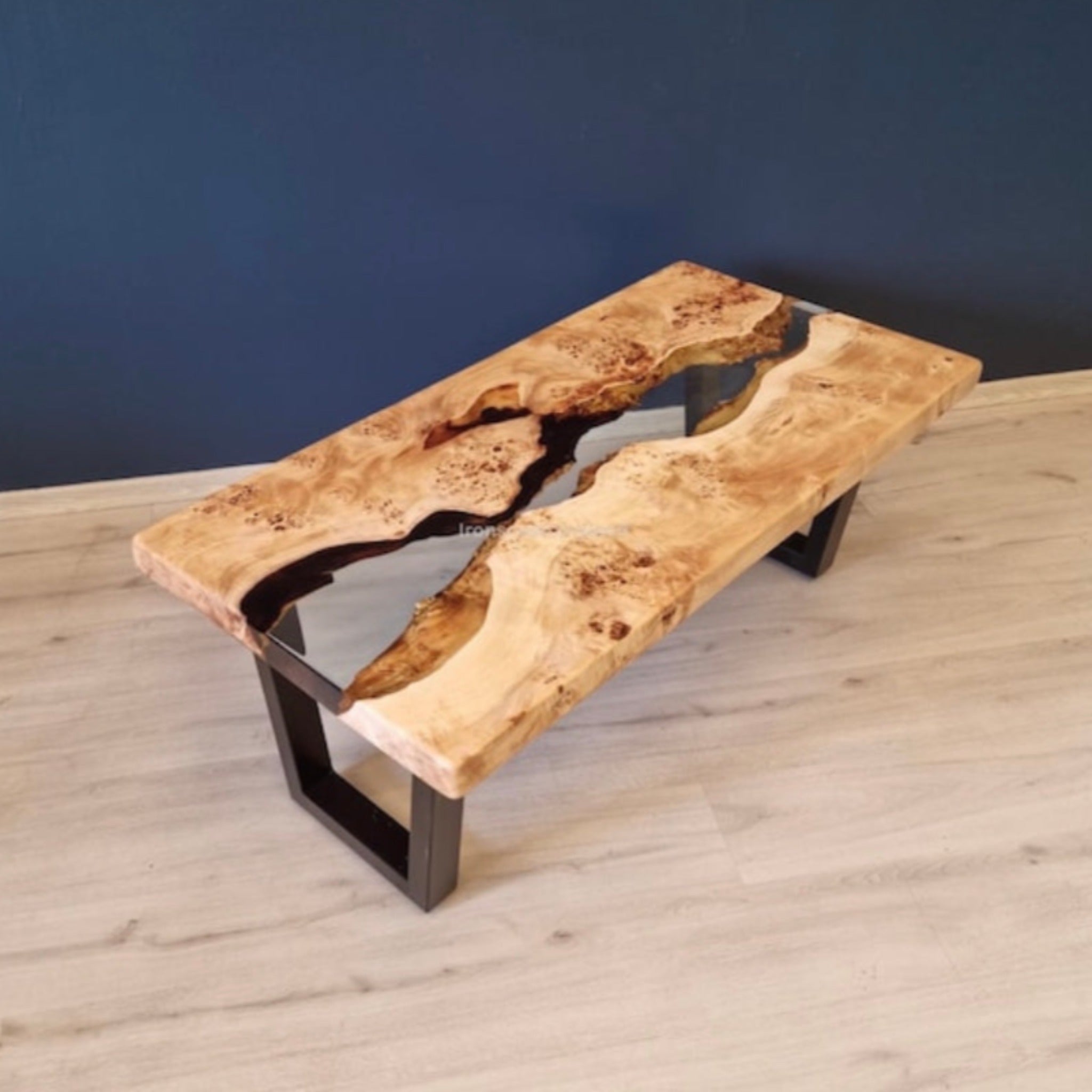 Clear Epoxy Coffee Table - wood and resin coffee table - Iron's Custom Wood