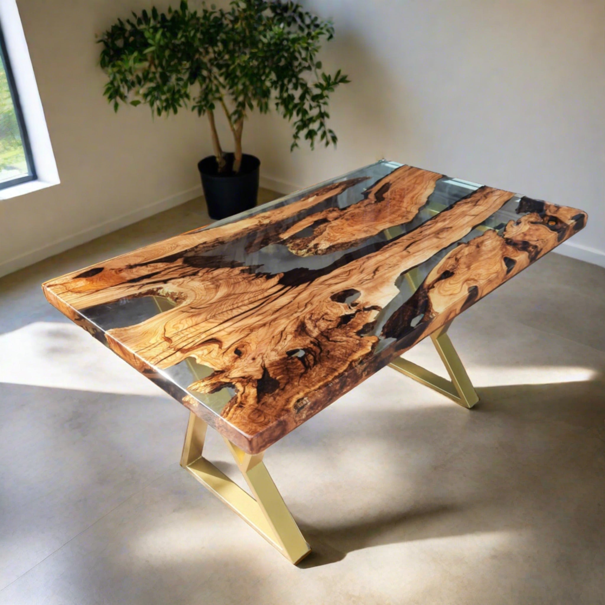 Custom Clear Epoxy Resin Table - Iron's Custom Wood