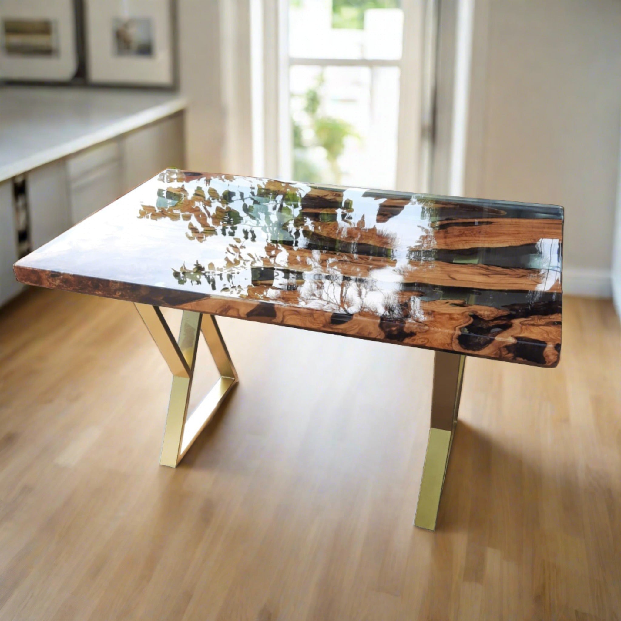 Custom Clear Epoxy Resin Table - Iron's Custom Wood