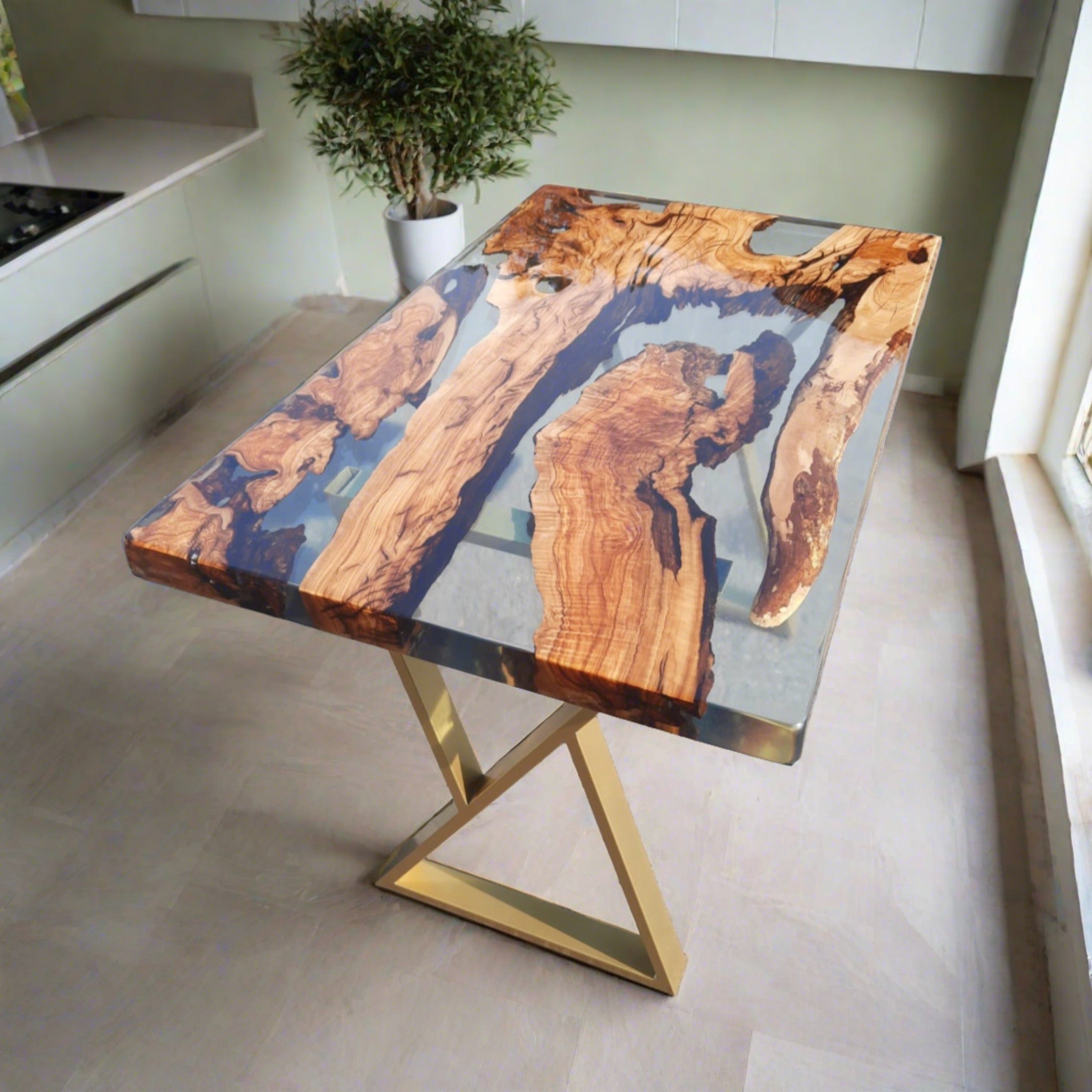 Custom Clear Epoxy Resin Table - Iron's Custom Wood