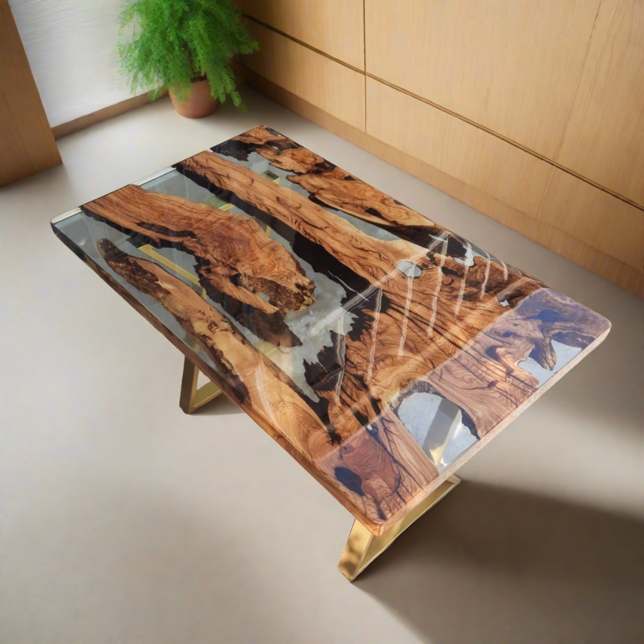 Custom Clear Epoxy Resin Table - Iron's Custom Wood