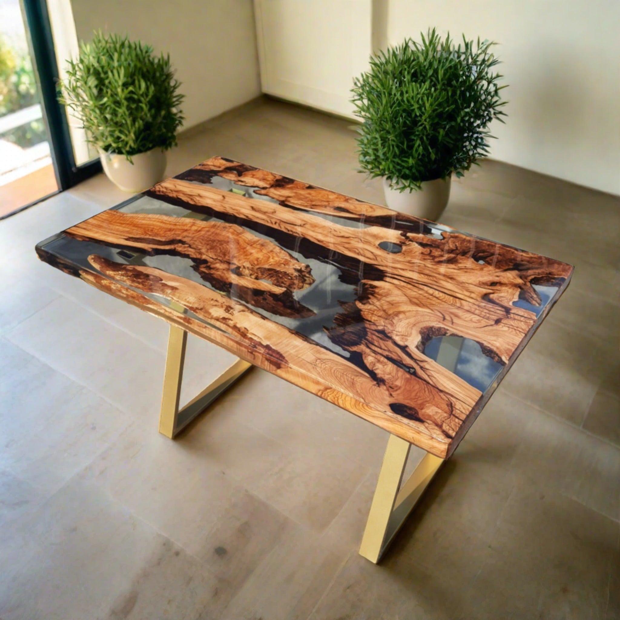 Custom Clear Epoxy Resin Table - Iron's Custom Wood