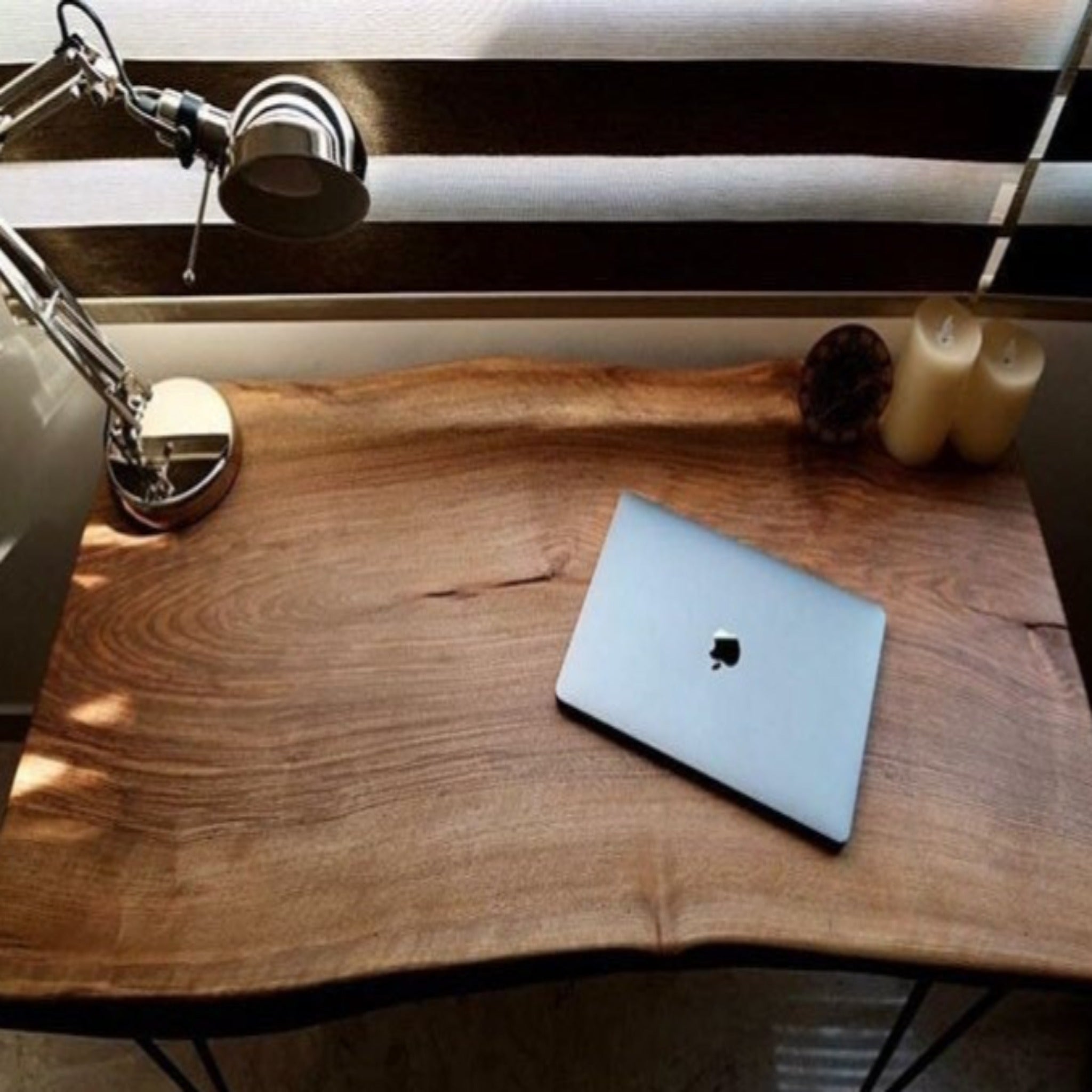 Custom Walnut Office Wood Desk - Iron's Custom Wood