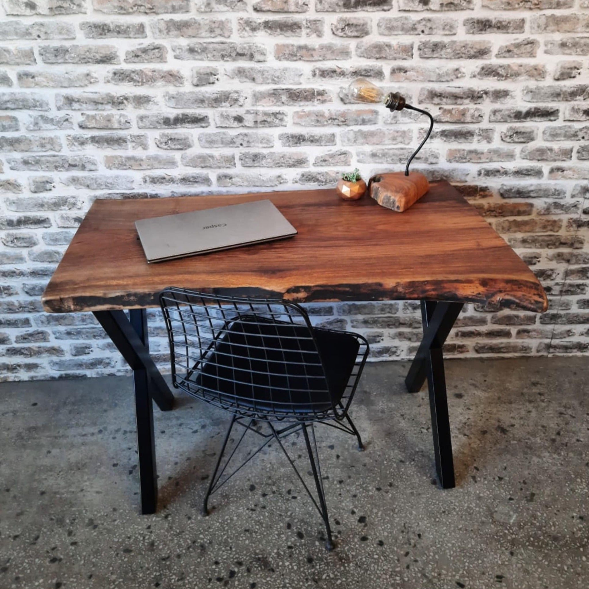 Custom Walnut Office Wood Desk - Iron's Custom Wood