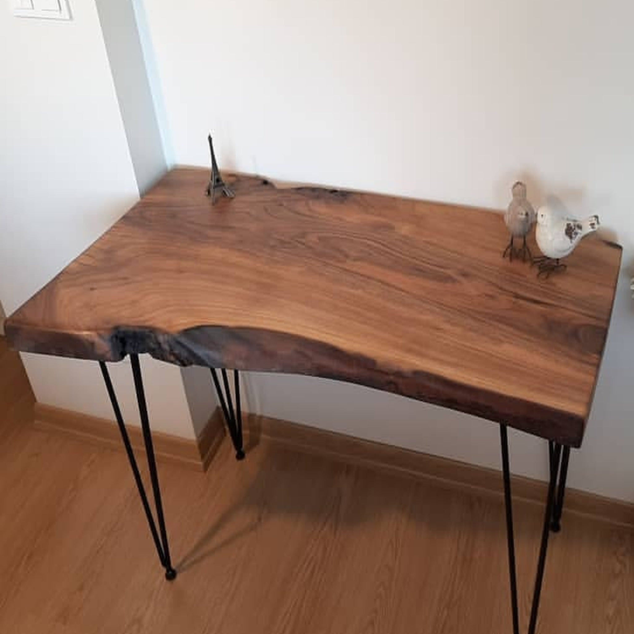 Custom Walnut Office Wood Desk - Iron's Custom Wood