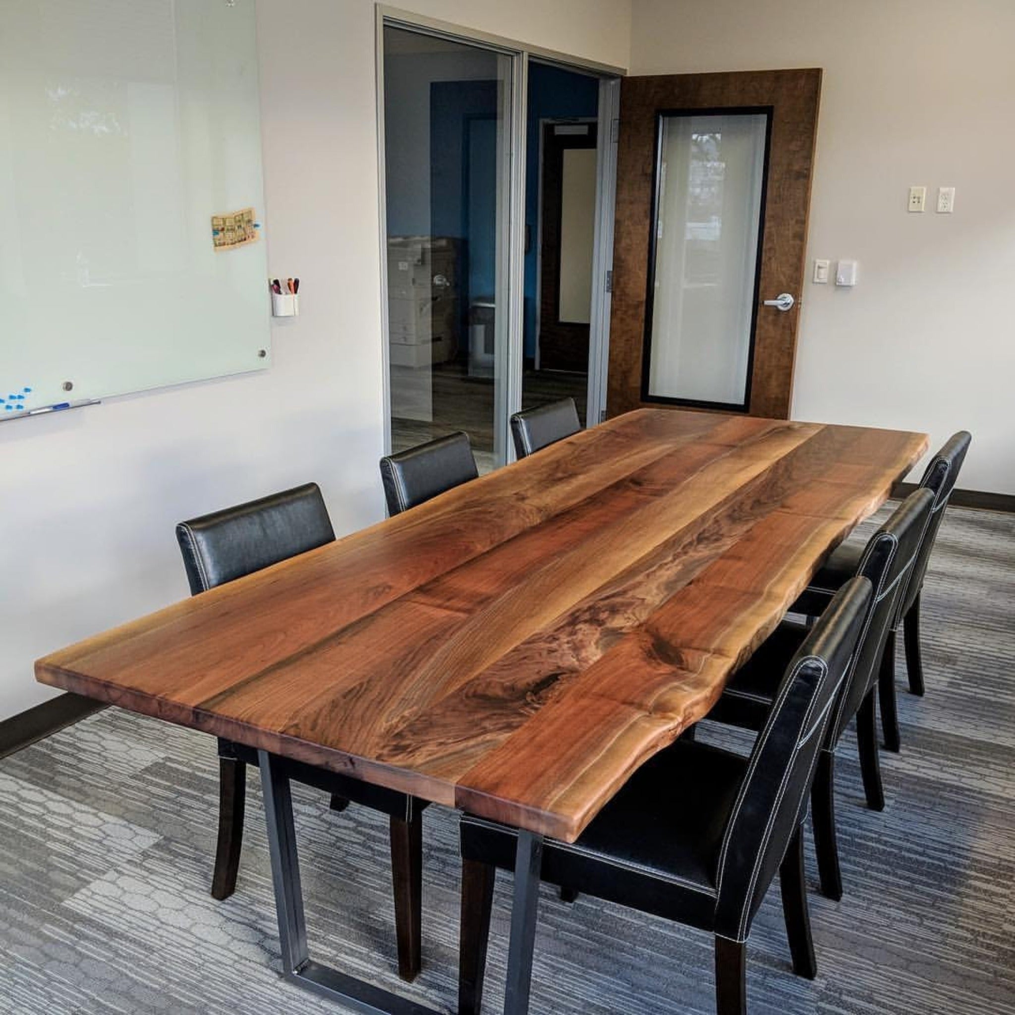 Dark Walnut Live Edge Table - Kitchen & Dining Room Tables - Iron's Custom Wood