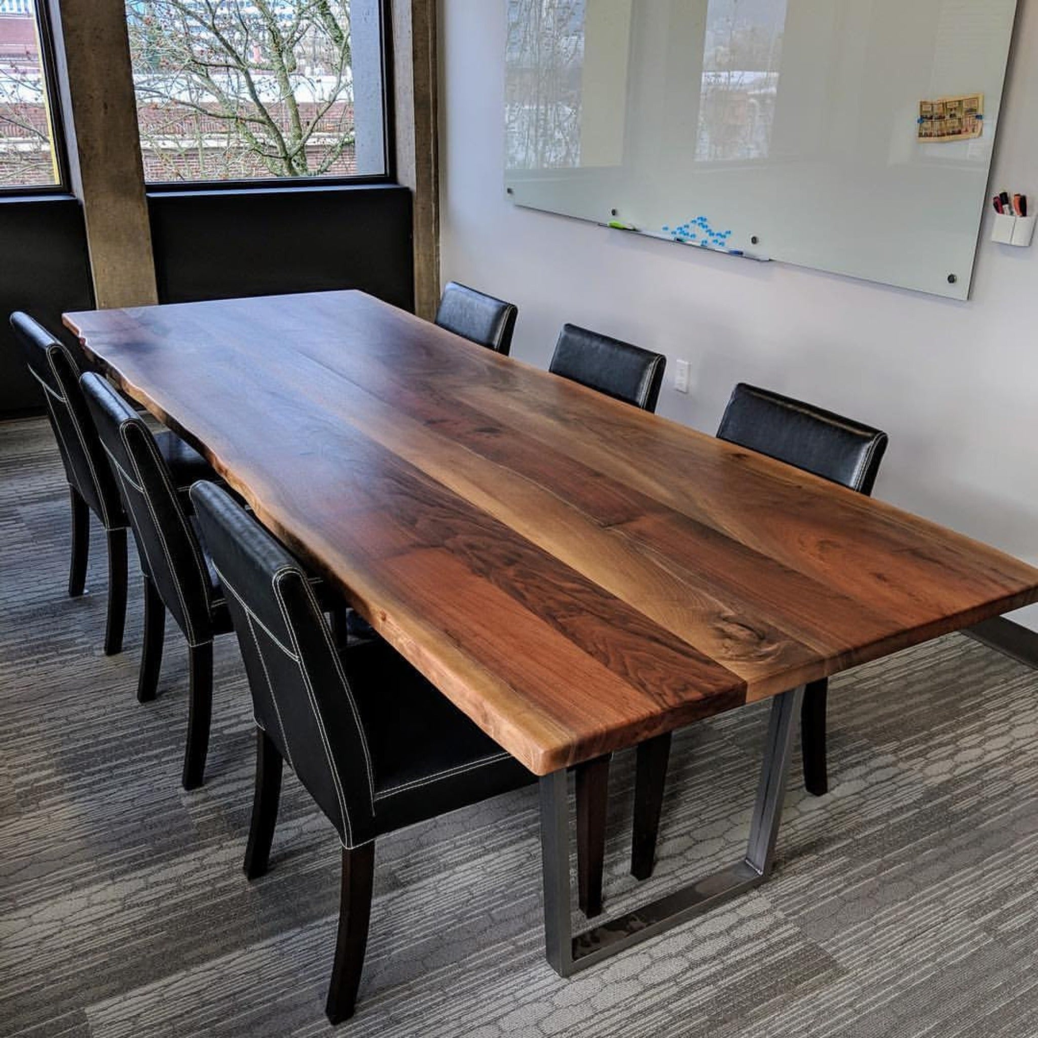 Dark Walnut Live Edge Table - Kitchen & Dining Room Tables - Iron's Custom Wood