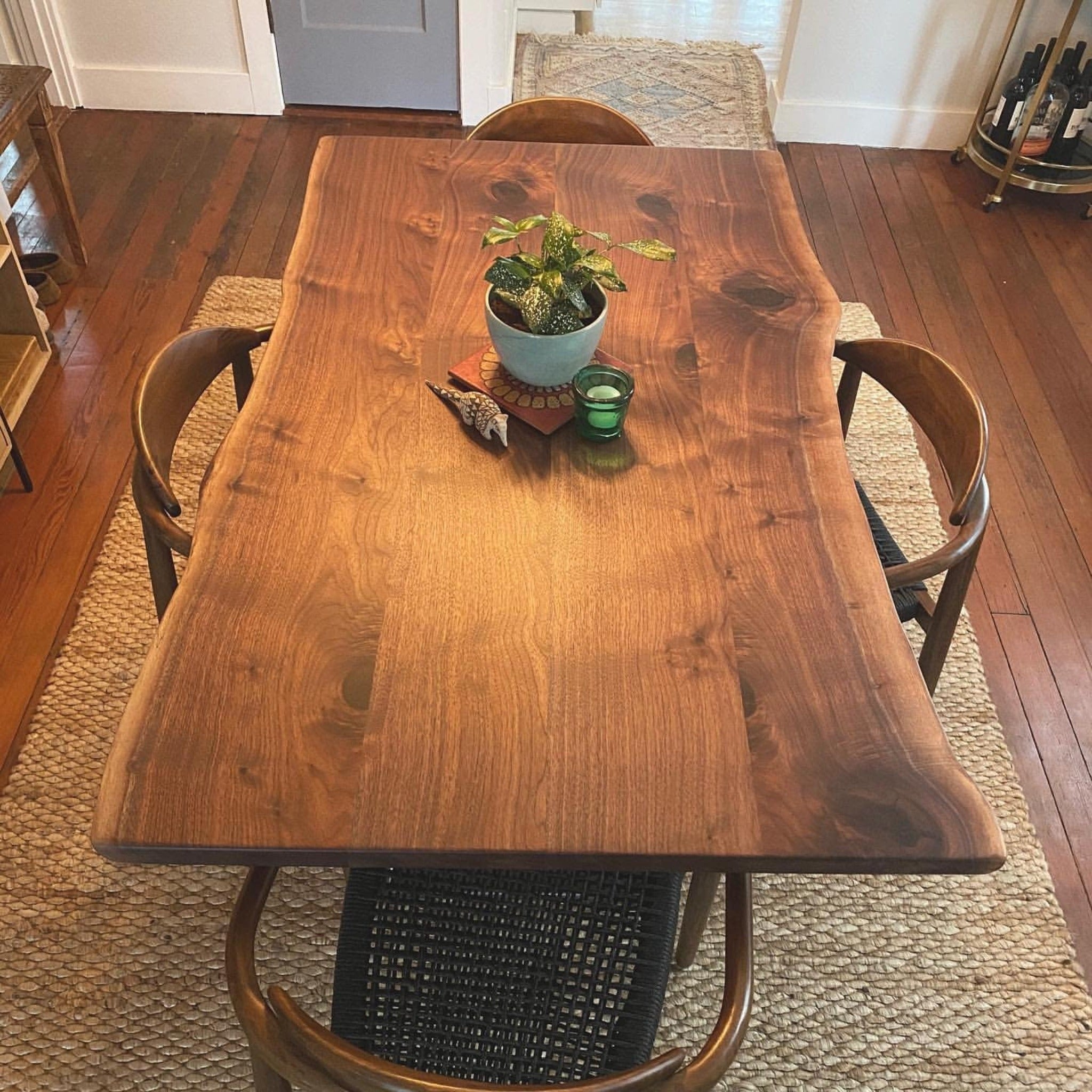 Dark Walnut Live Edge Table - Kitchen & Dining Room Tables - Iron's Custom Wood