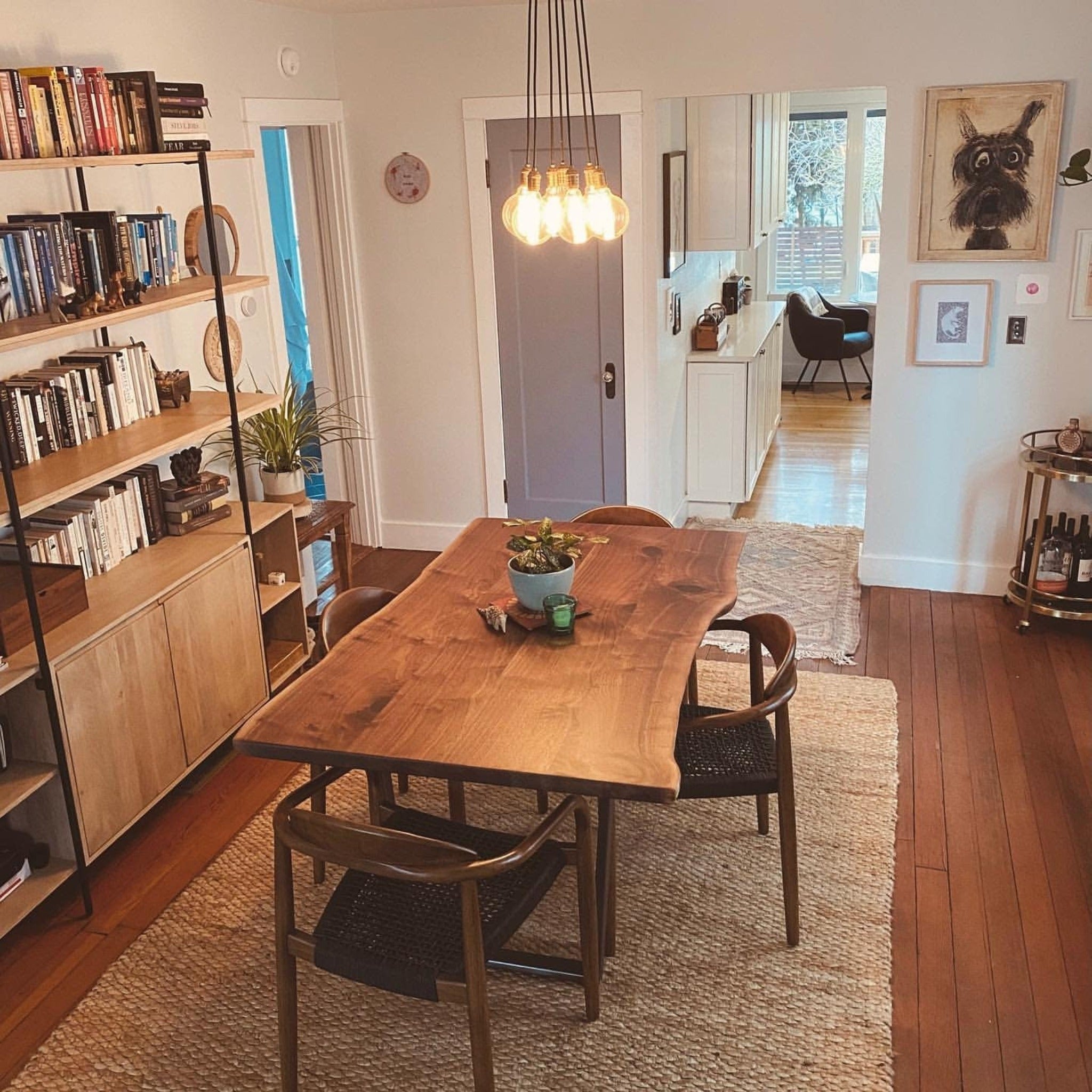 Dark Walnut Live Edge Table - Kitchen & Dining Room Tables - Iron's Custom Wood