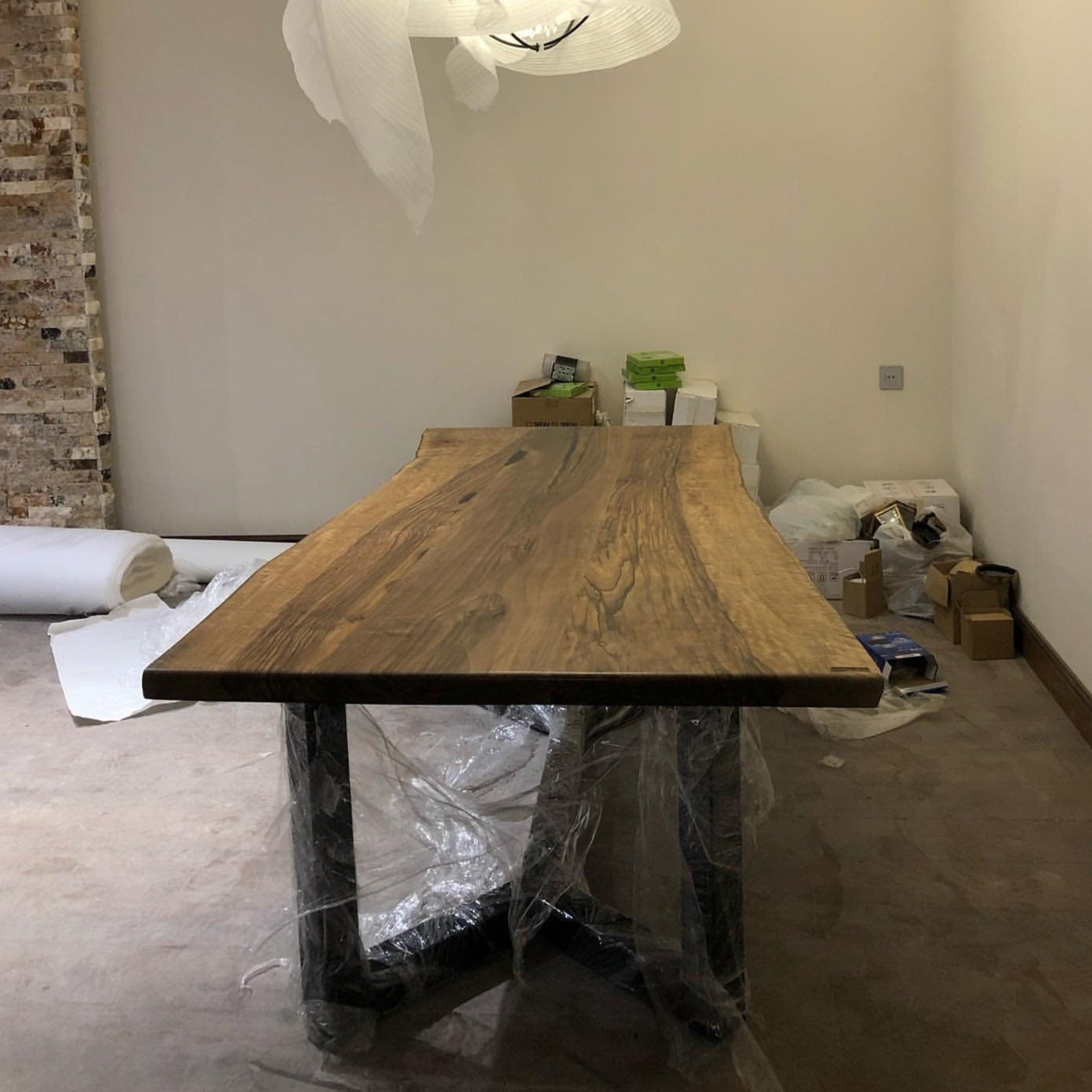 Dark Walnut Live Edge Table - Kitchen & Dining Room Tables - Iron's Custom Wood